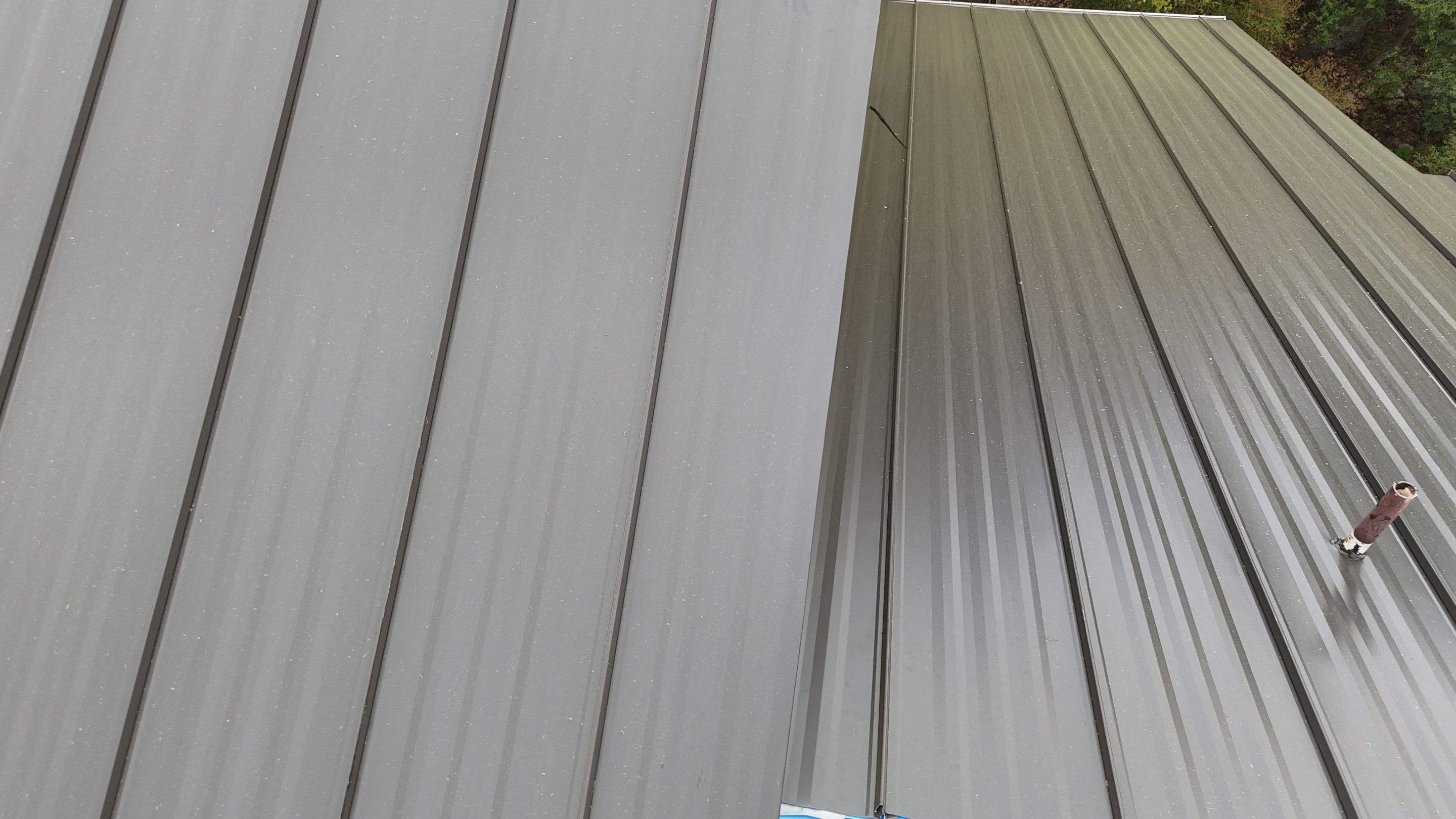 Dark Bronze - L&A Standing Seam with Striations by RoofsOnly.com