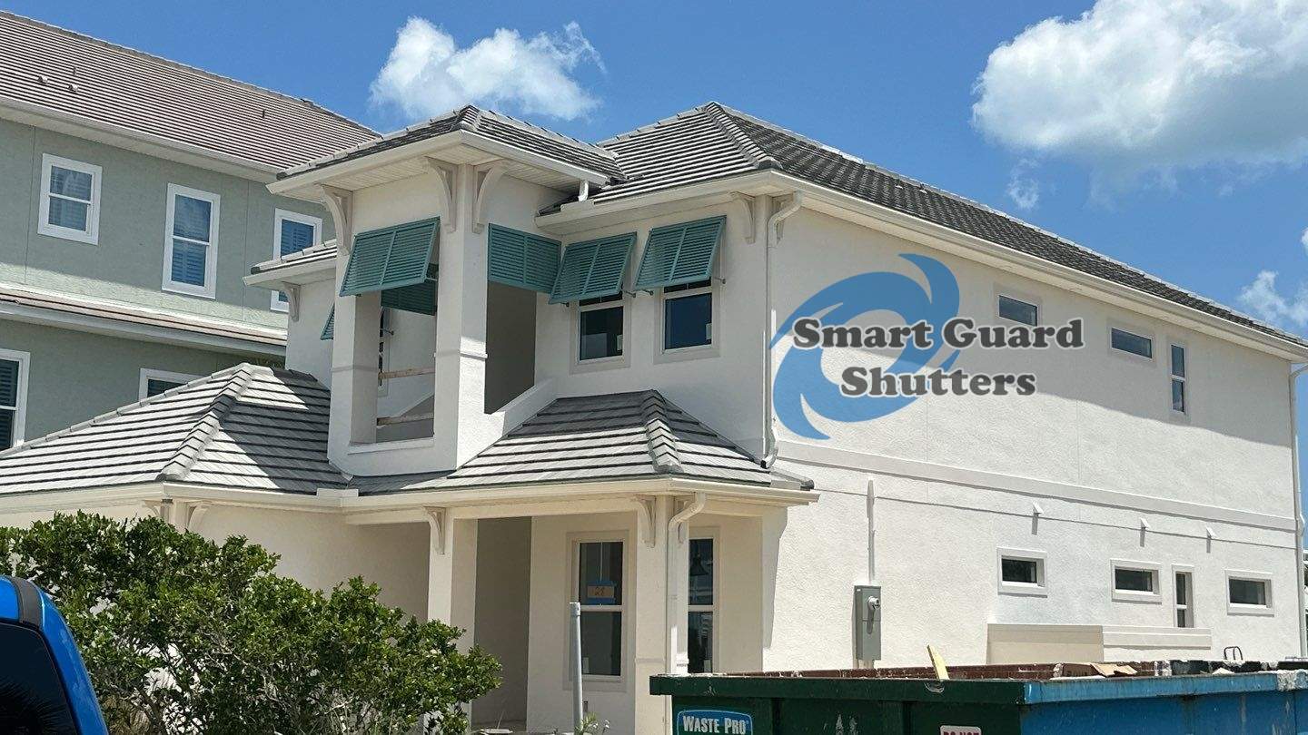 Decorative Bahamas in Pastel Turquoise by Smart Guard Shutters