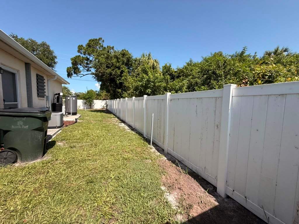 White Vinyl Privacy Fence Repair and Replacement in North Port by True Fence LLC