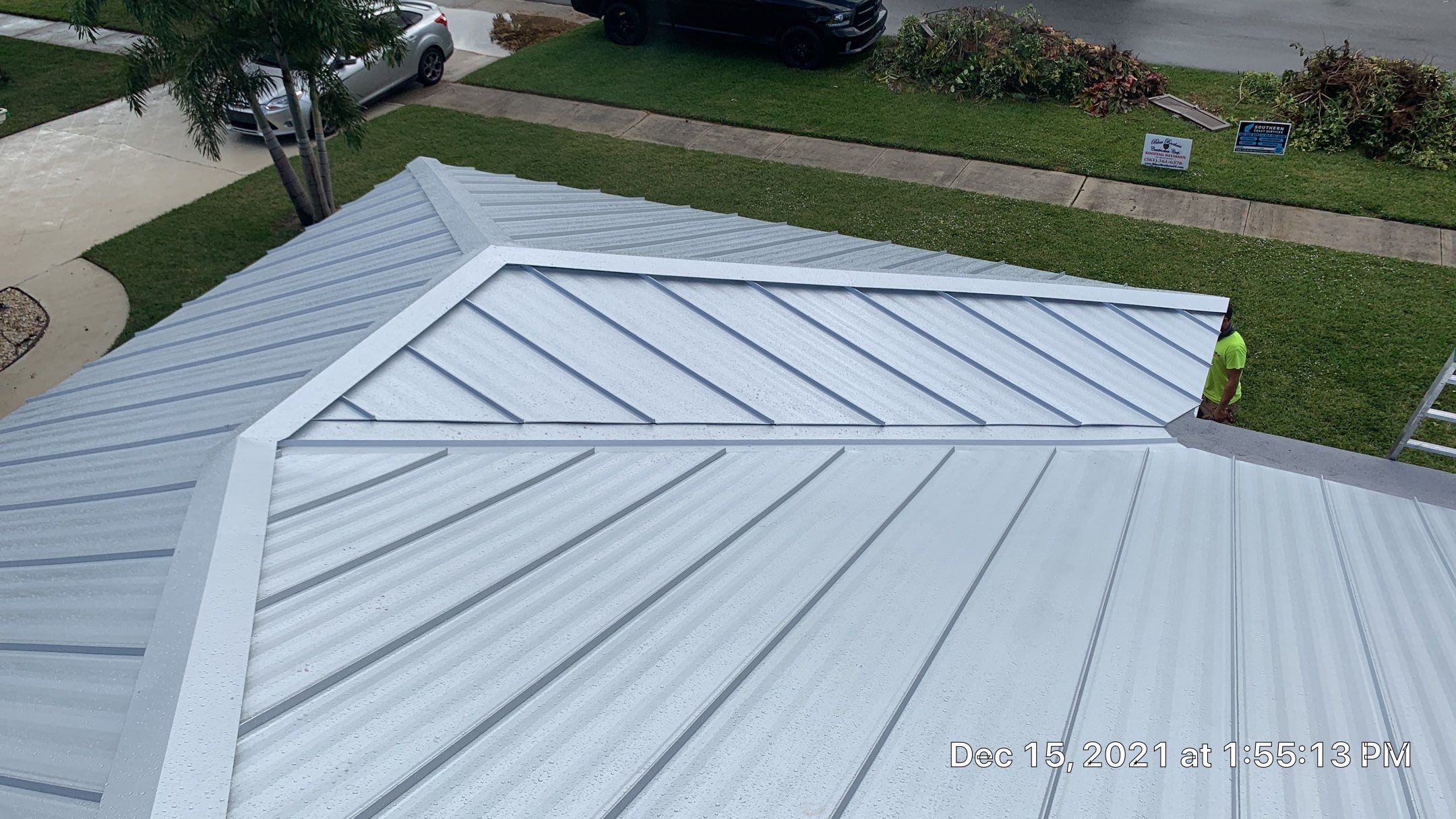 Residential Roofing Installation using 1" Nail strip metal roof by BLUES BROTHERS ROOFING