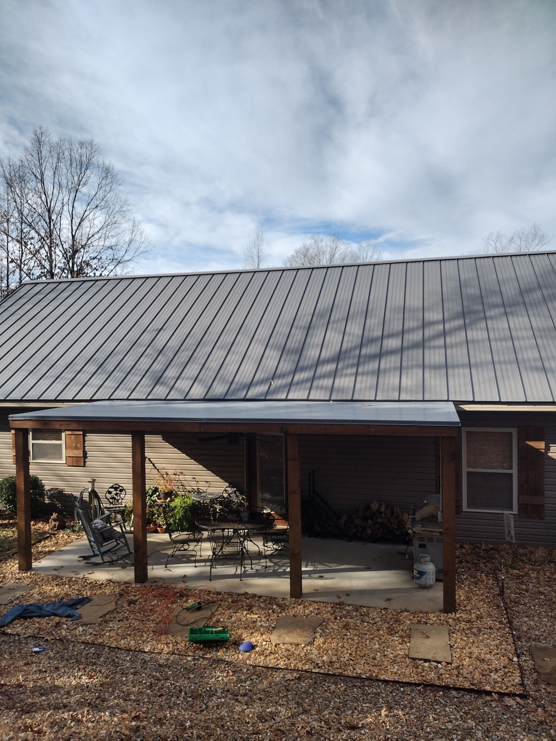 Residential Metal Roof Replacement using Reed's Metals: 26 GA. Standing Seam: Charcoal Grey by Hostetler Roofing