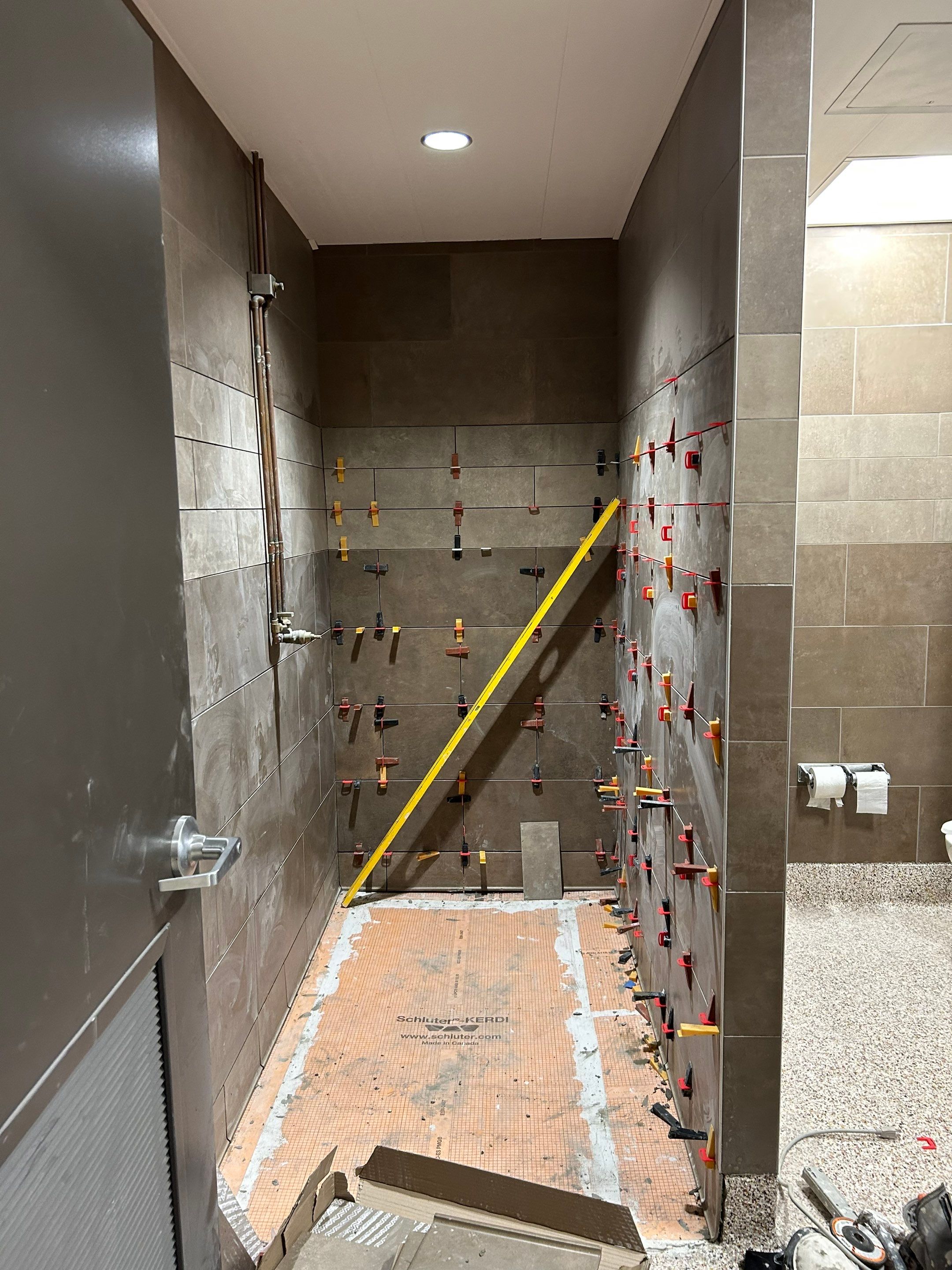 Trucking company showers by Footprints Floors of Nashville