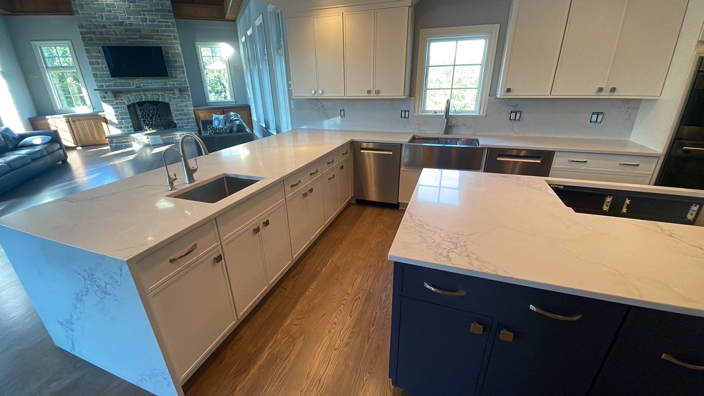 Kitchen Remodel using Fabuwood Luna Dove and Indigo Cabinetry by HomeWerkes Design & Build