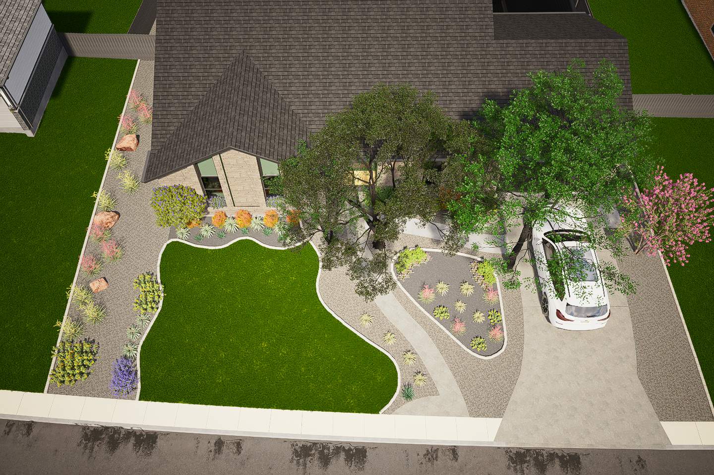 3D Landscape Design Render | Green Springs Valley, San Antonio TX by Hole In One Lawns, LLC