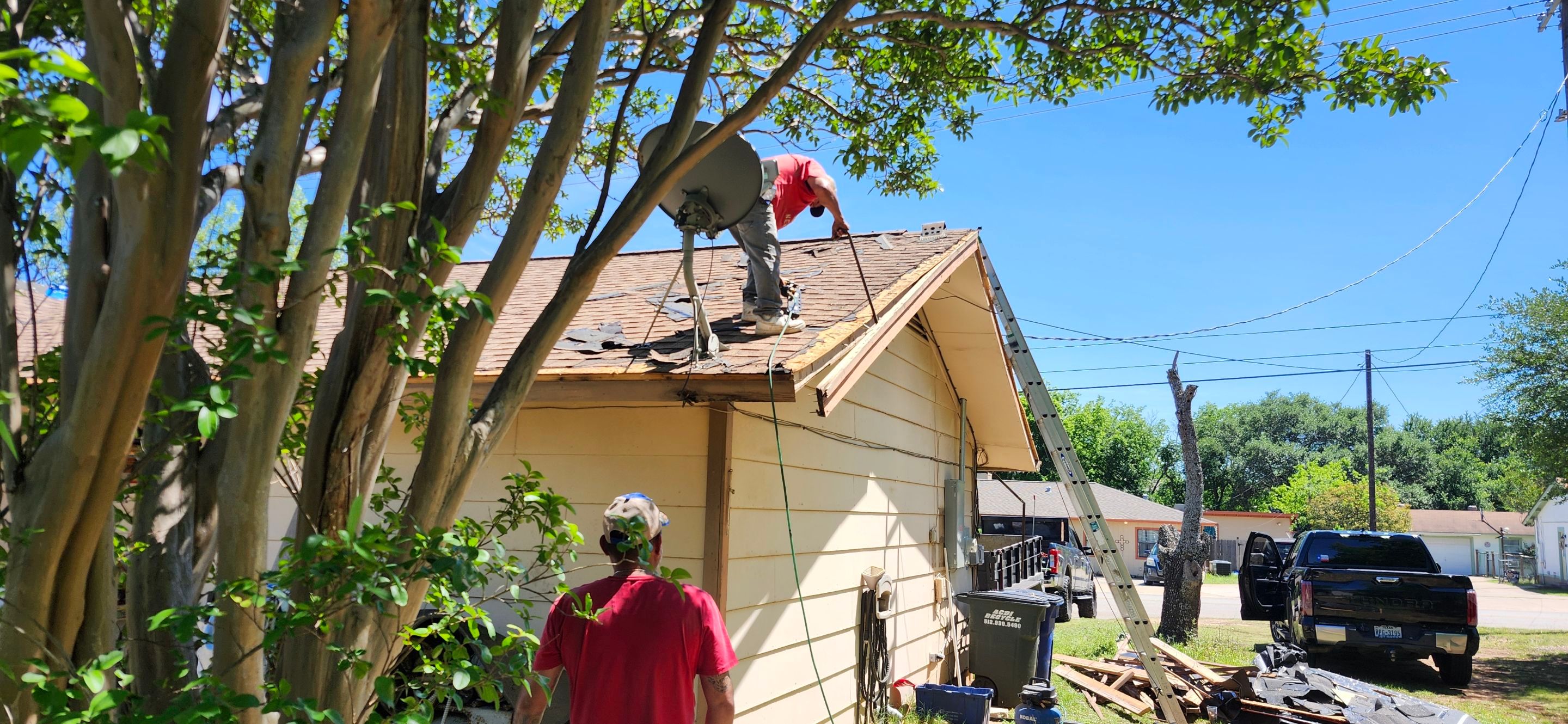 Architectural Asphalt Shingle Roof Replacement and Chimney Repair in Leander by Caliber Restoration LLC