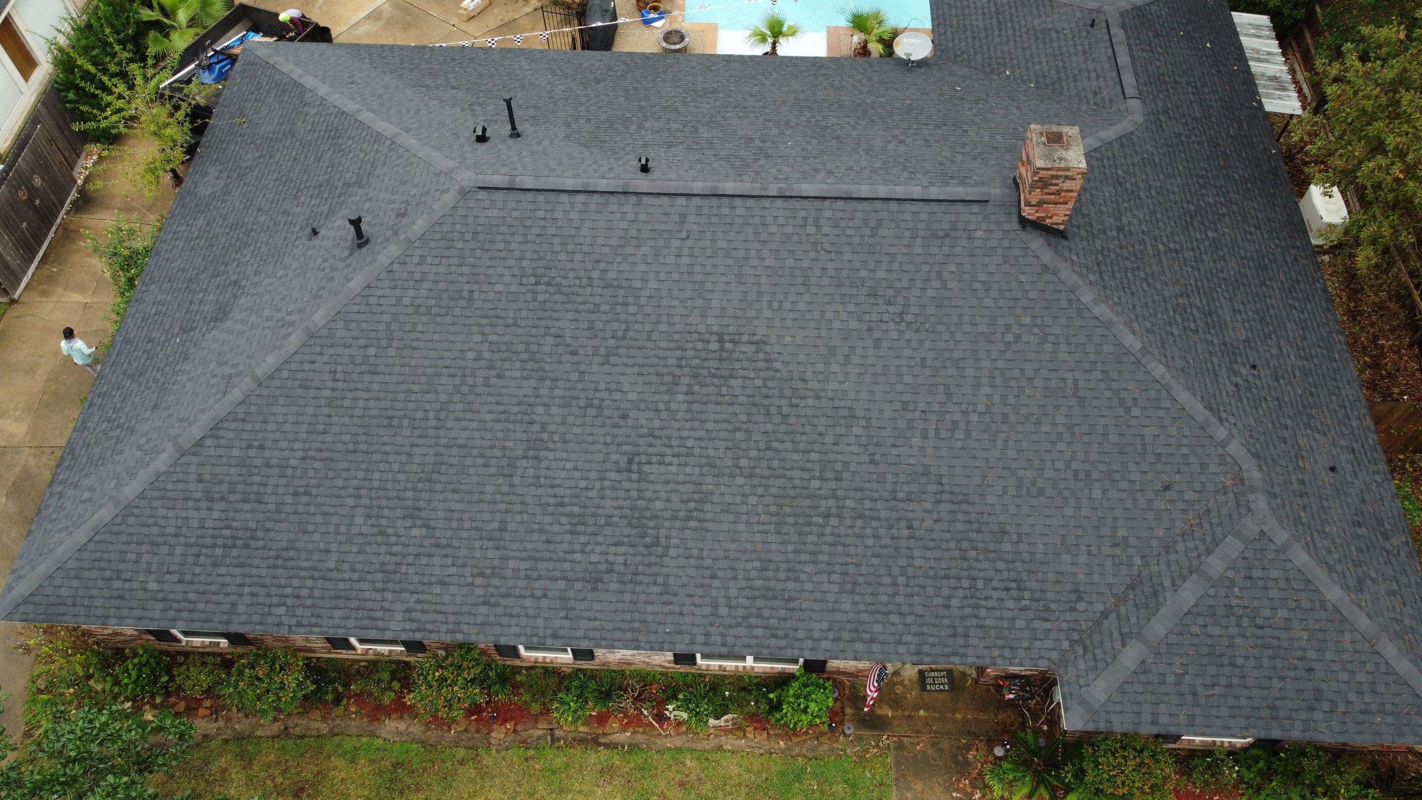 Residential Roofing Installation using Certainteed Landmark Moire Black by Galvan Roofing and Construction