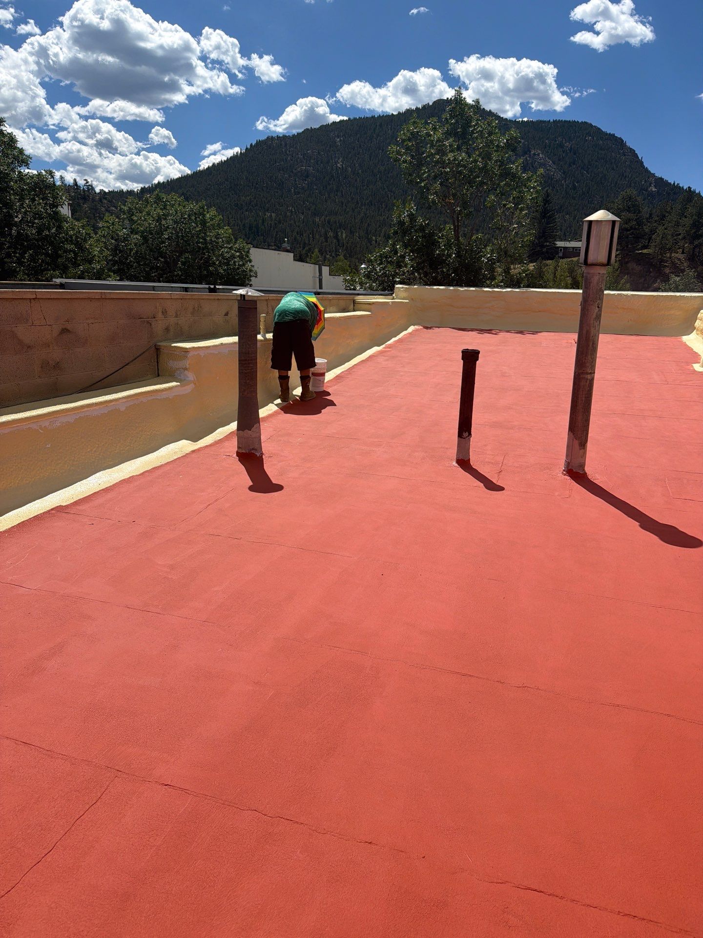 Estes Park "The Taffy Shop" Before & After Gaco Coating by Blue Peaks Roofing LLC