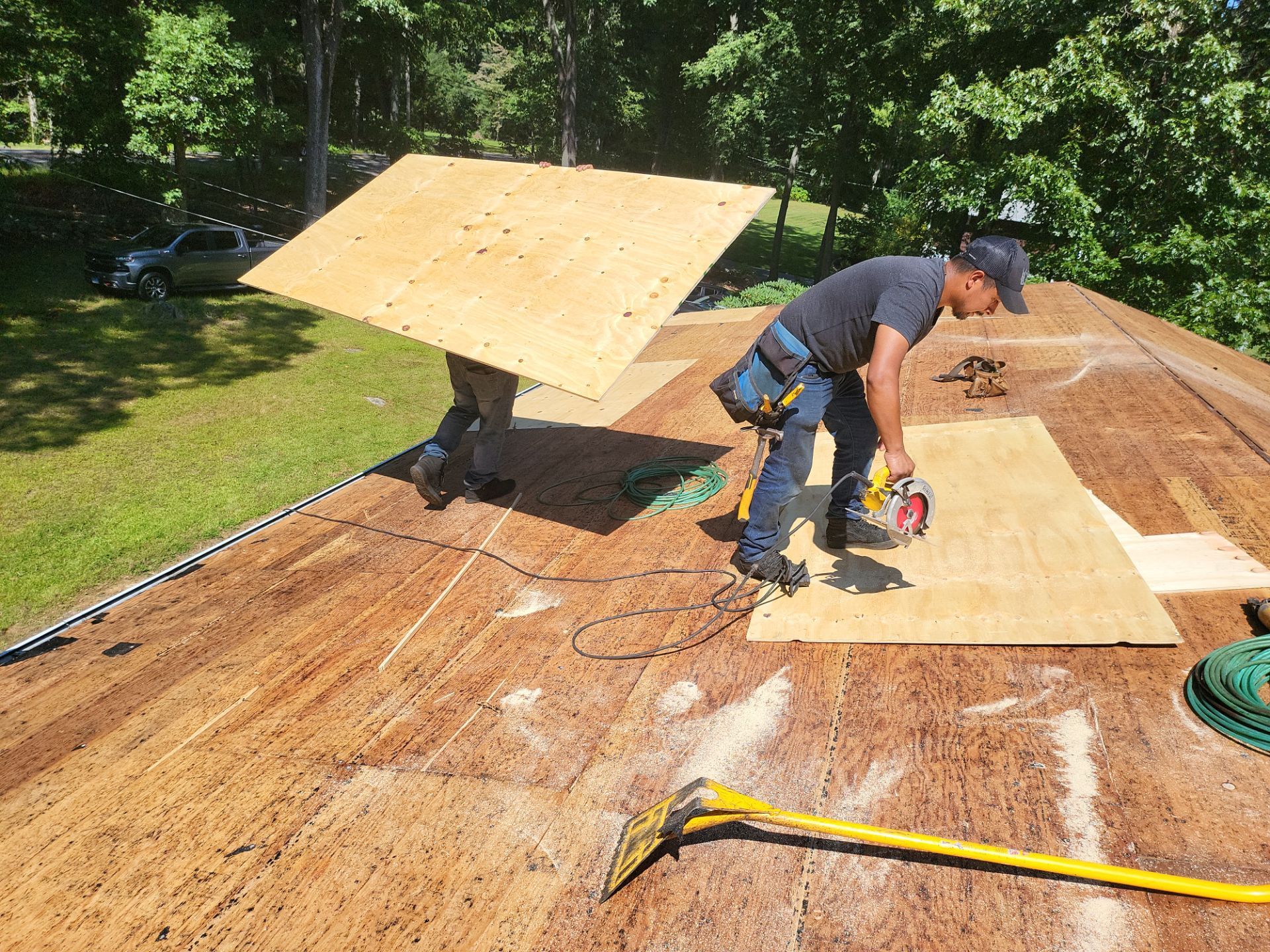 Commercial Roofing Installation using Owens Corning TruDefinition Duration AR - Harbor Blue by A Plus Exterior