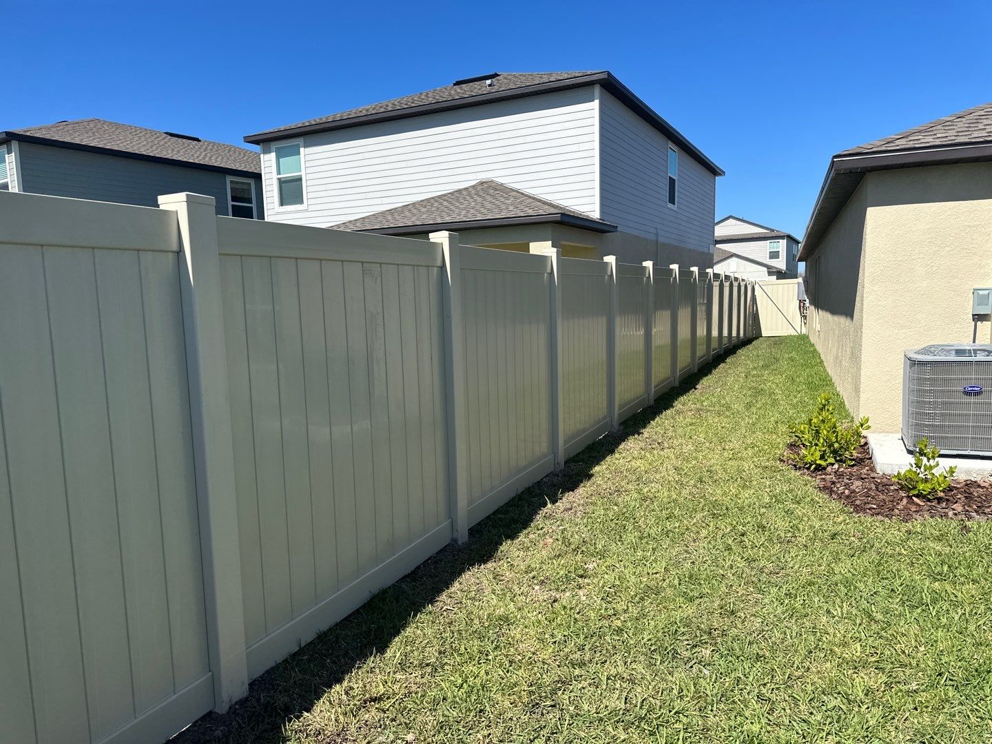 Vinyl Fence Installation using 6ft Tan Vinyl Privacy Fence by Asap fence and gates, LLC