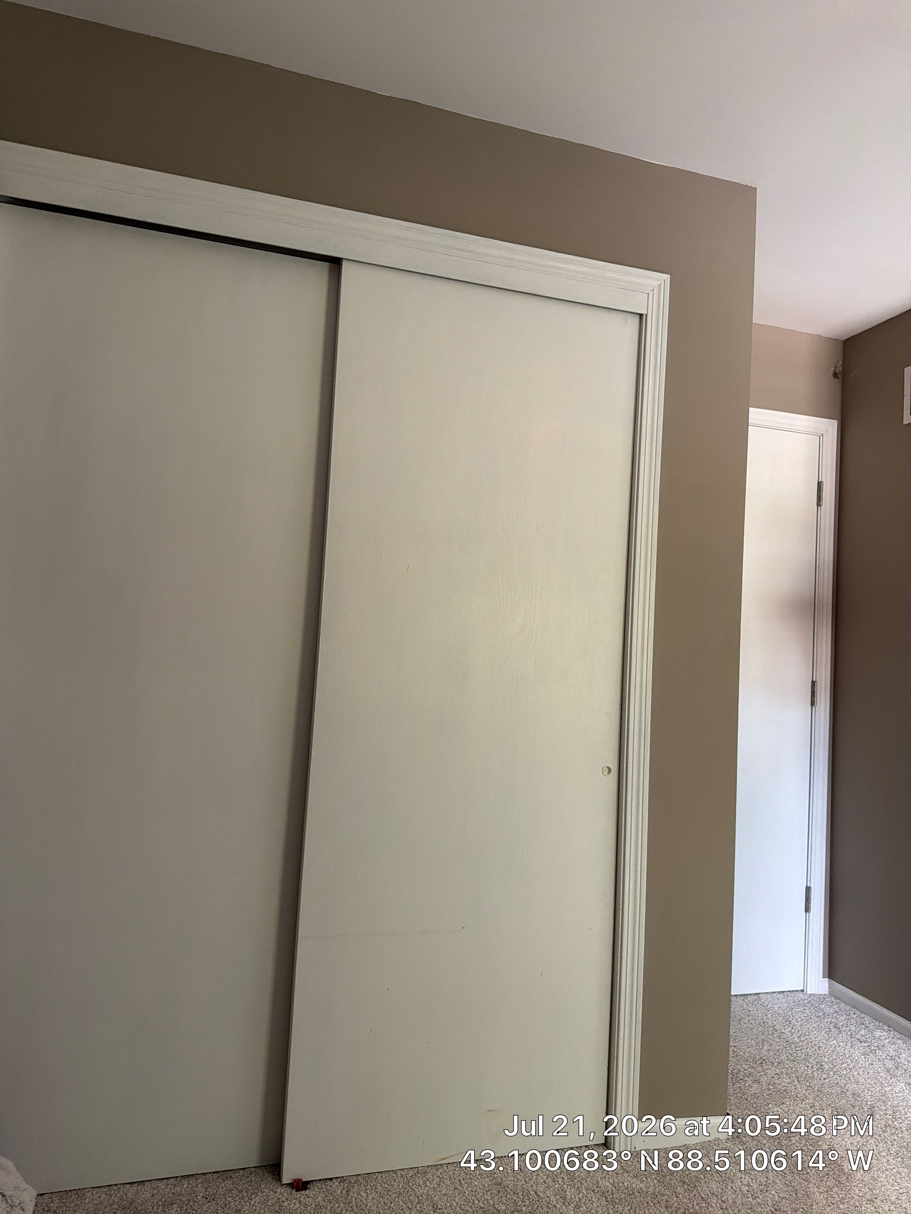 White Sliding Closet Door Installation and Interior Updates in Oconomowoc by CompanyCam Sales Demo