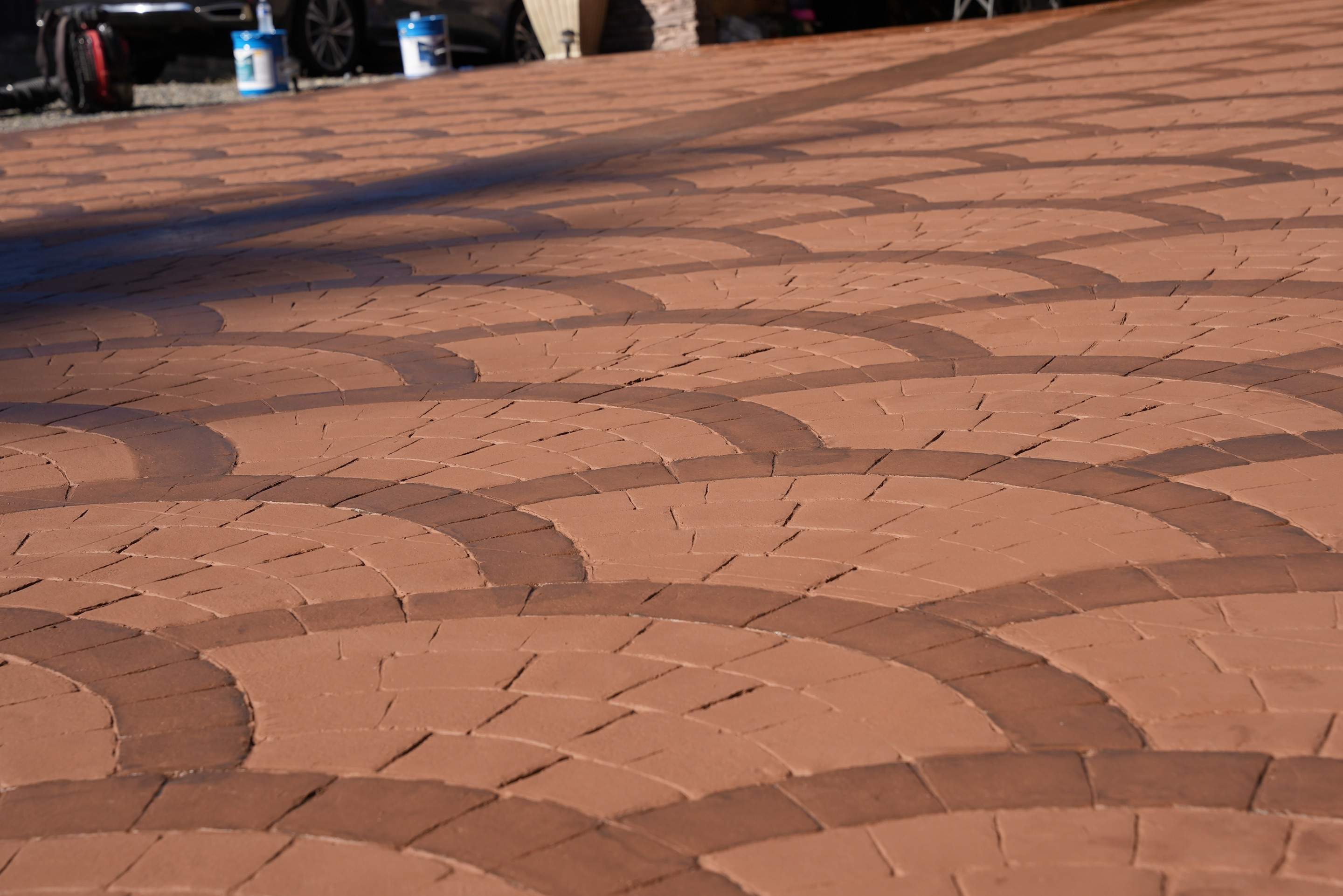 Mehta | Tiled Driveway with Sealer & Retaining Wall  by Jireh Asphalt & Concrete Inc 