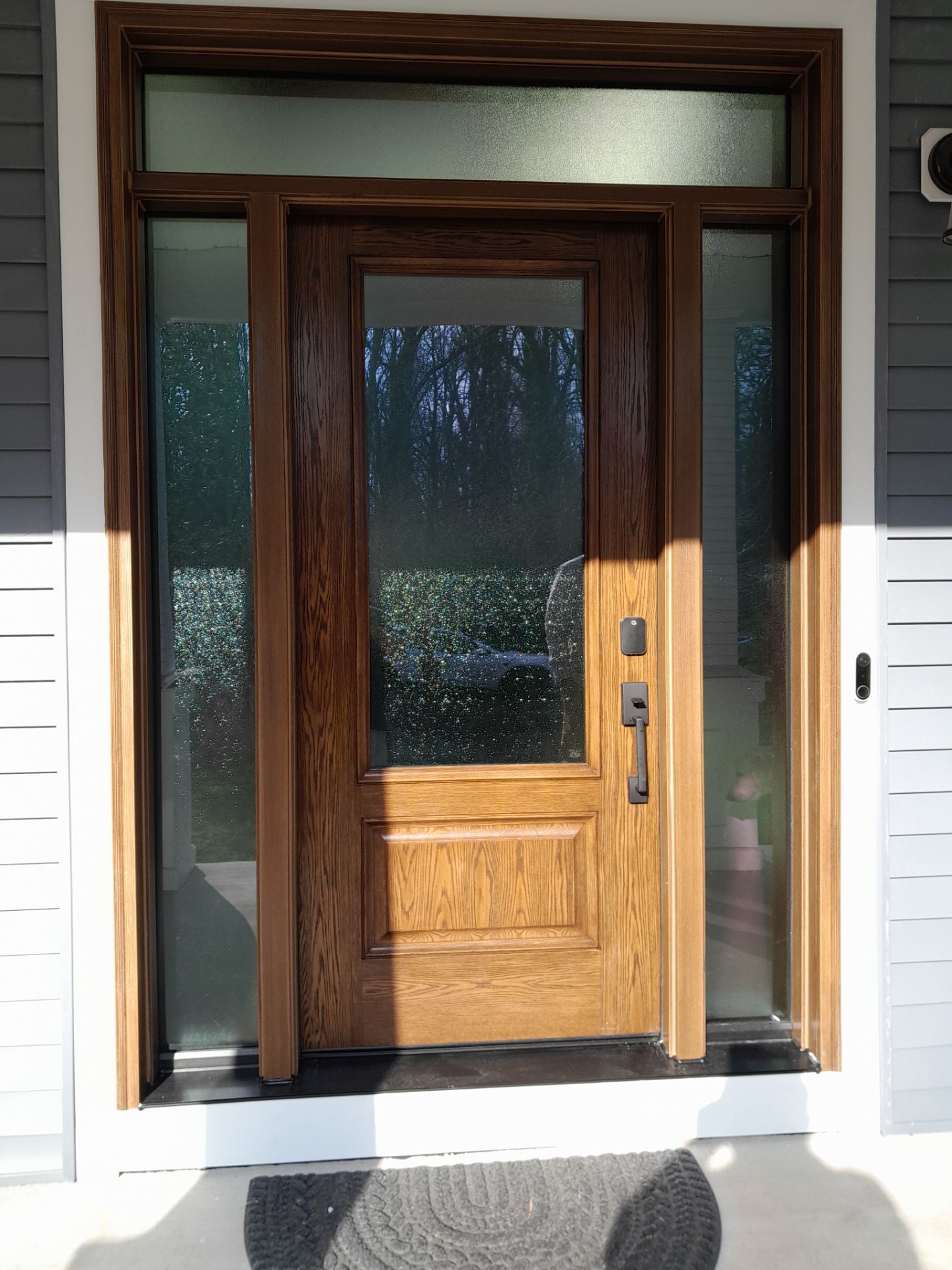 Door replacement with ProVia Oak Signet door by Window Depot of Annapolis