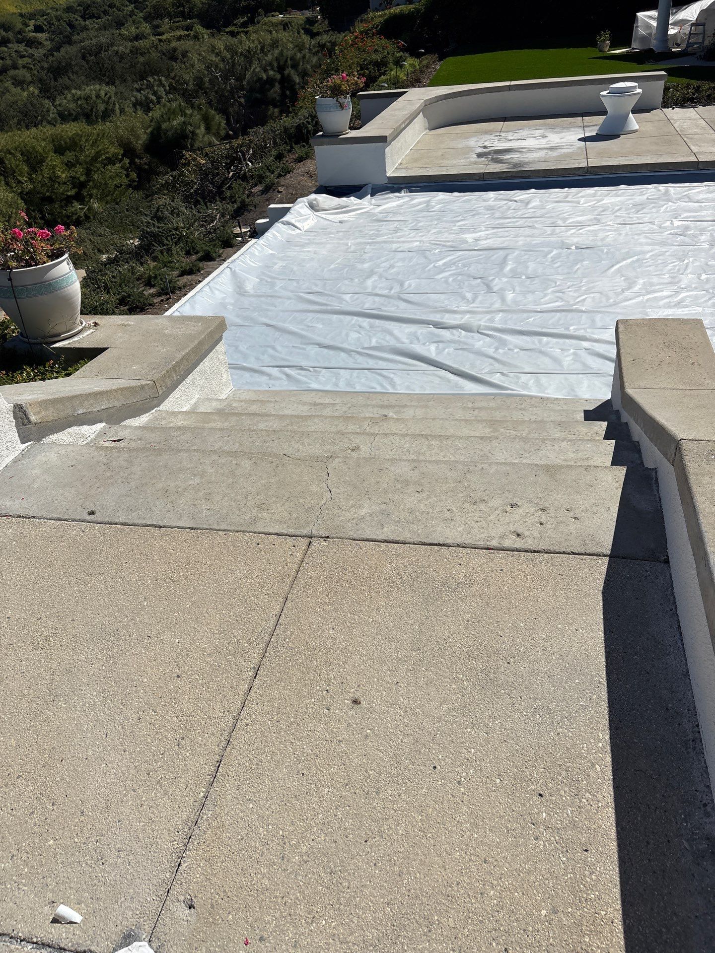 Sandblasting Concrete Back Patio In Calabasas, CA by La Power Washing Inc