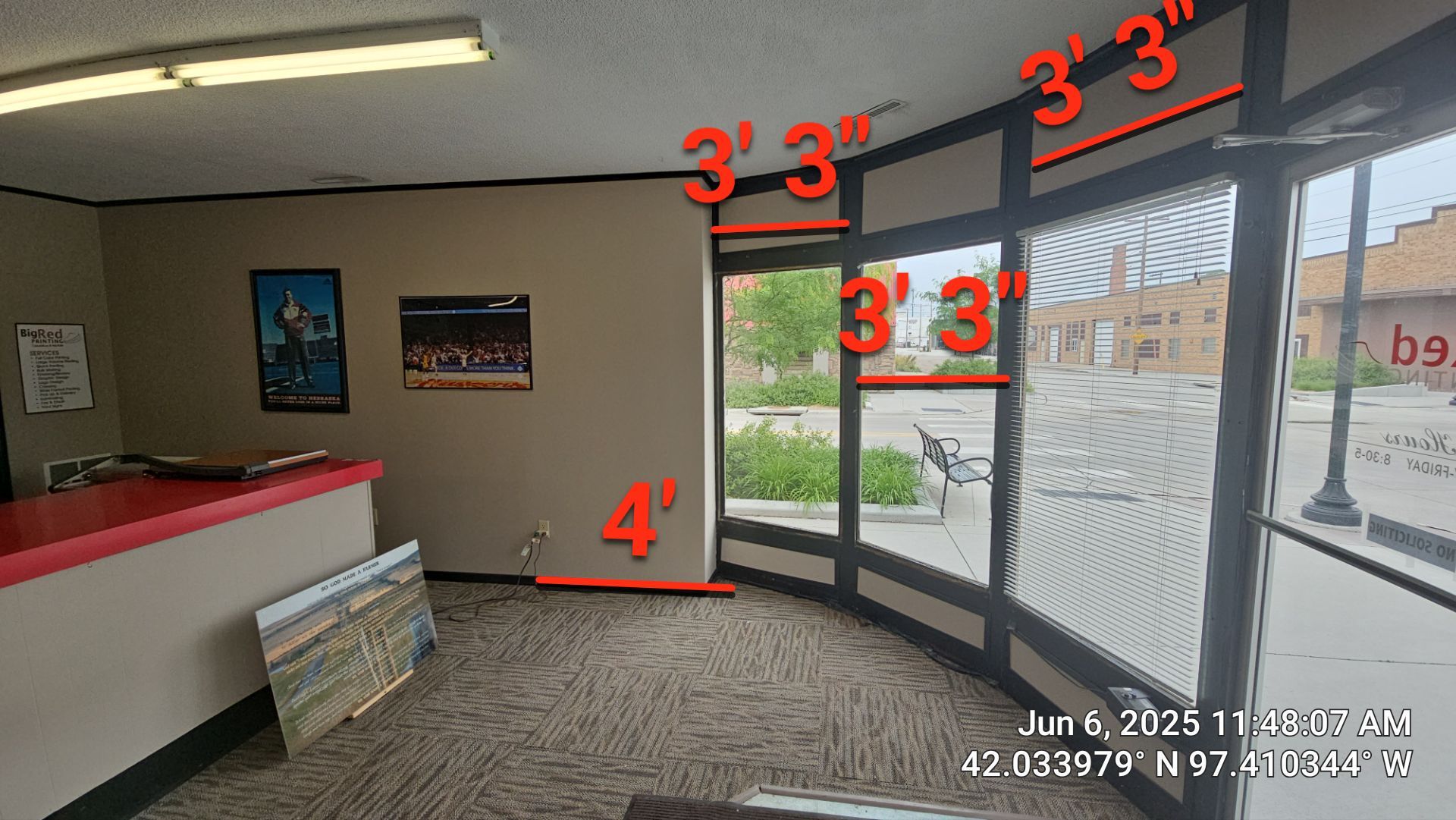 Updated Store Front for Big Red Printing by Abe Electric 