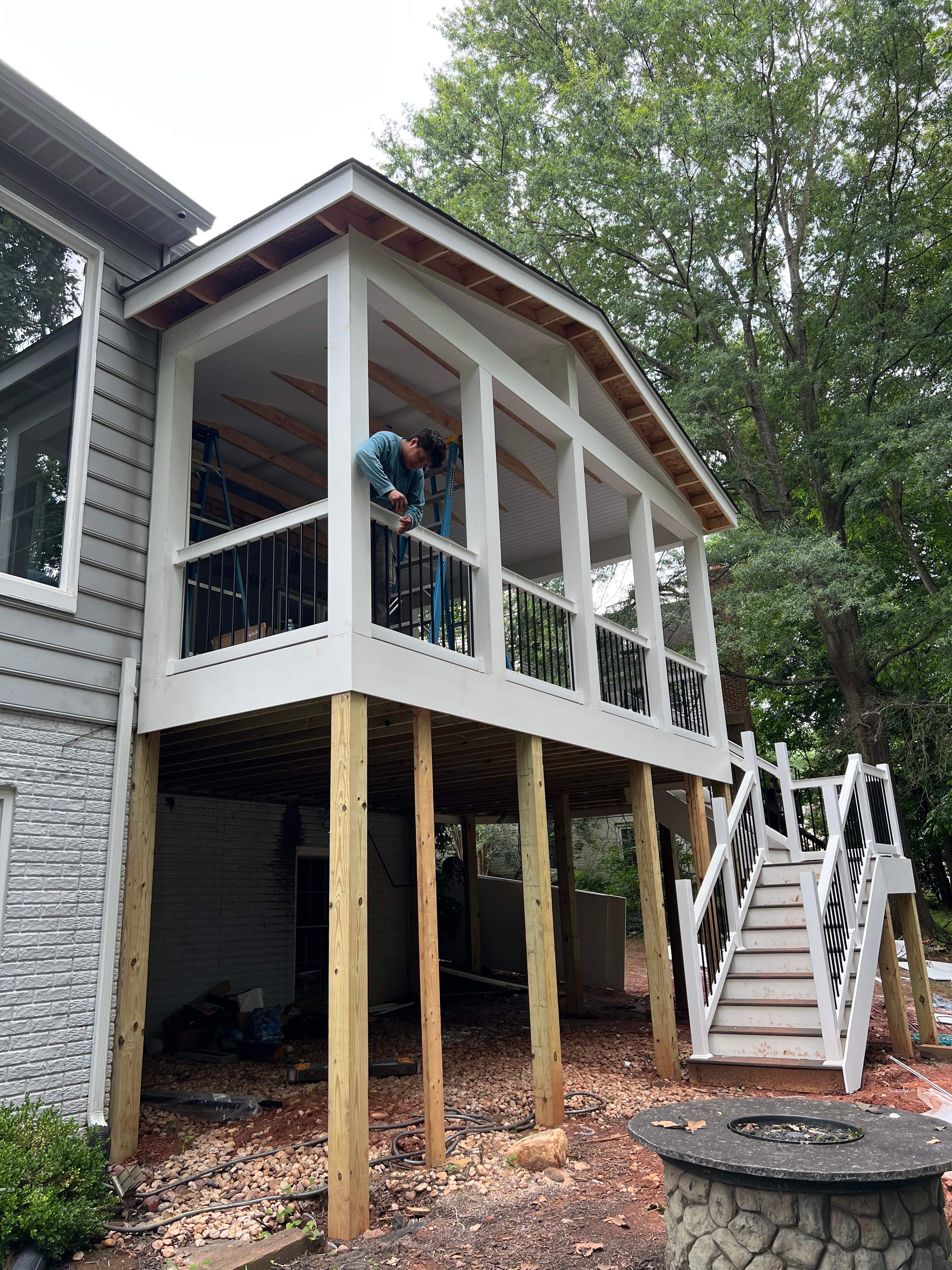 New 3-Season Porch & Composite Deck in Sterling, VA by Sunburst Construction Inc