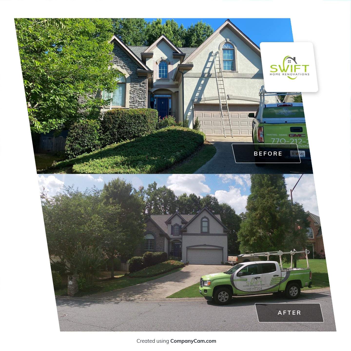 Exterior Residential Painting and Siding Refresh in Marietta by Swift Home Renovations