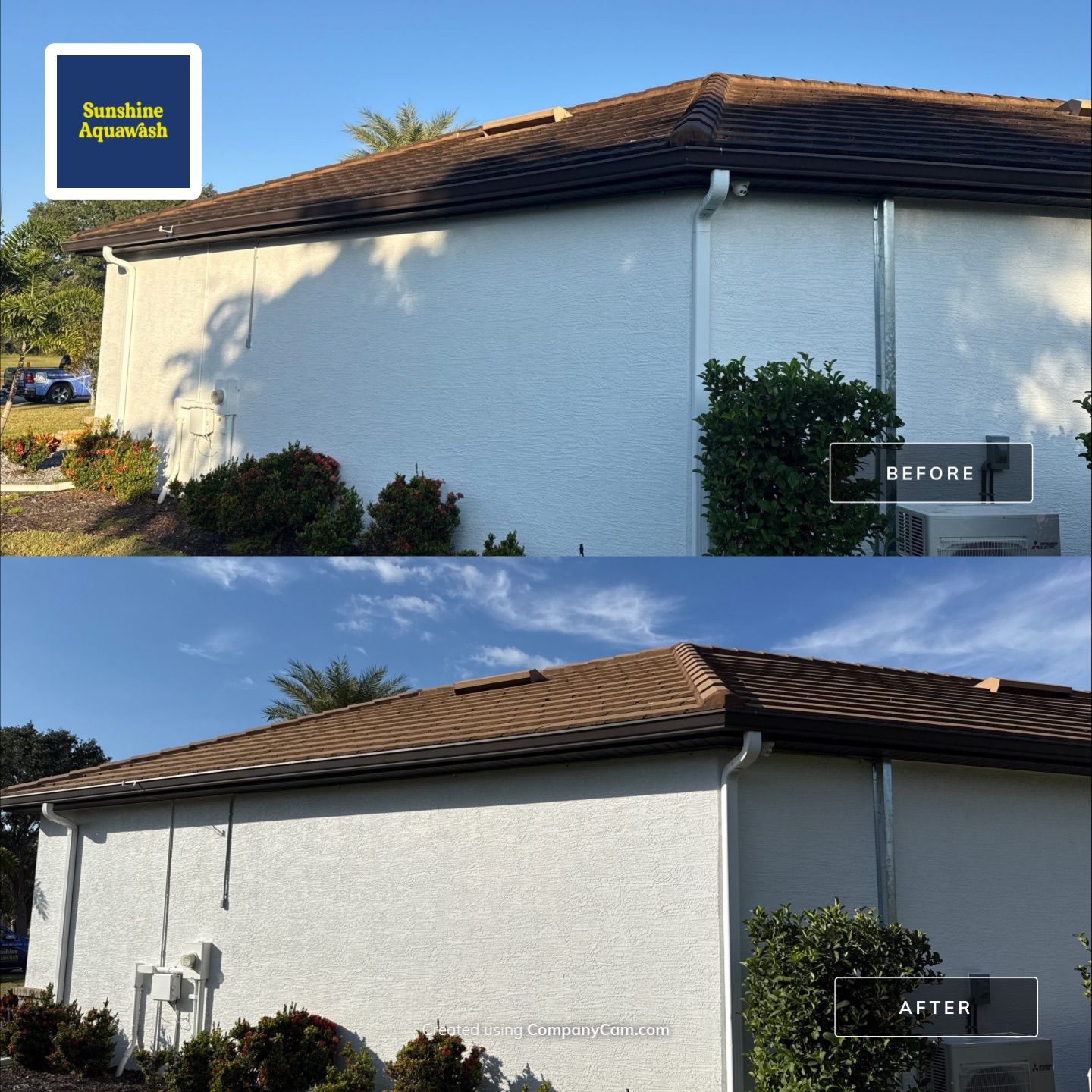 Flat Tile Roof, Paver Pool Deck & Driveway Cleaning | Cove at Twin Rivers, Parrish FL by Sunshine AquaWash