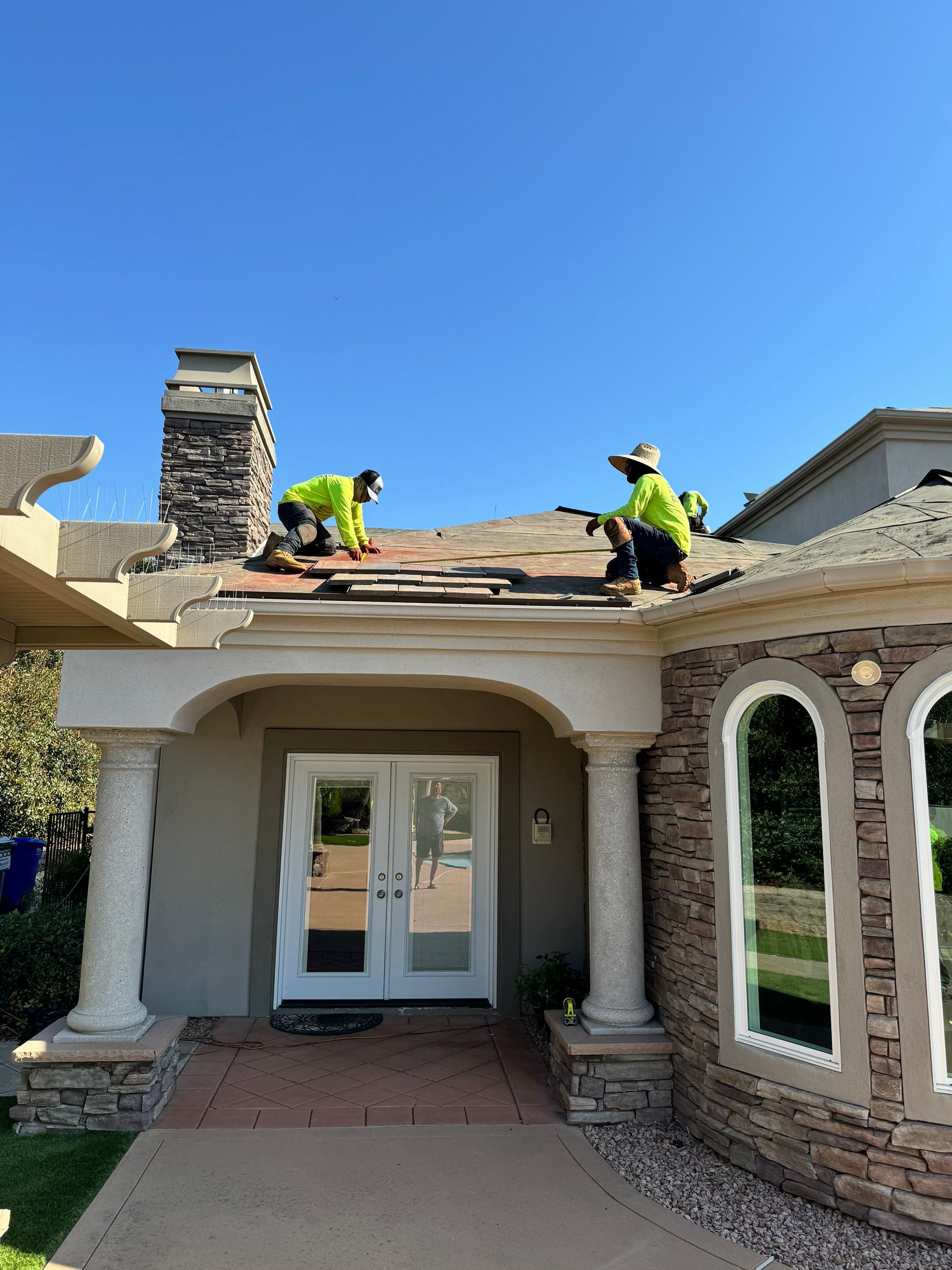Full Roof Replacement Featuring Staggered Eagle Concrete Tiles in Poway by Reliable Roofing San Diego Inc.