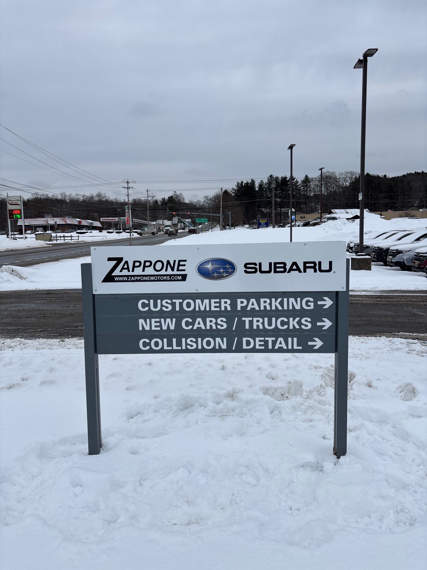 Zappone Subaru Pylon and Directional Sign Installation in Norwich by FASTSIGNS of Saratoga Springs 