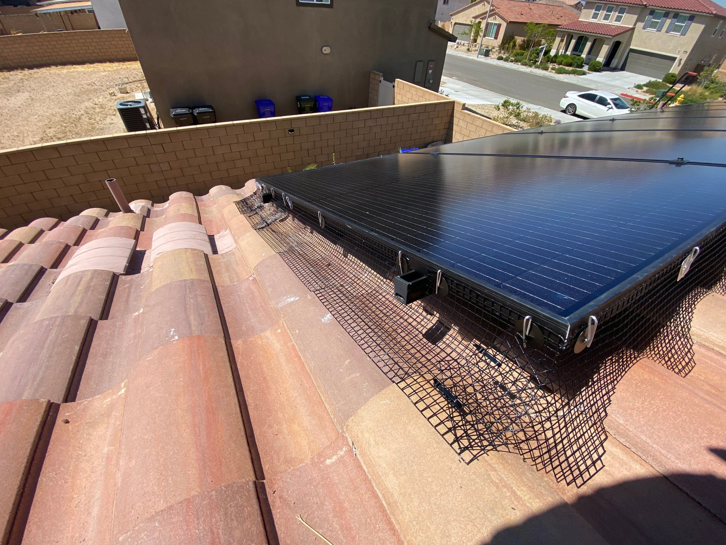 Bird Proofing Project in Victorville Ca by Palm Coast Solar Cleaning