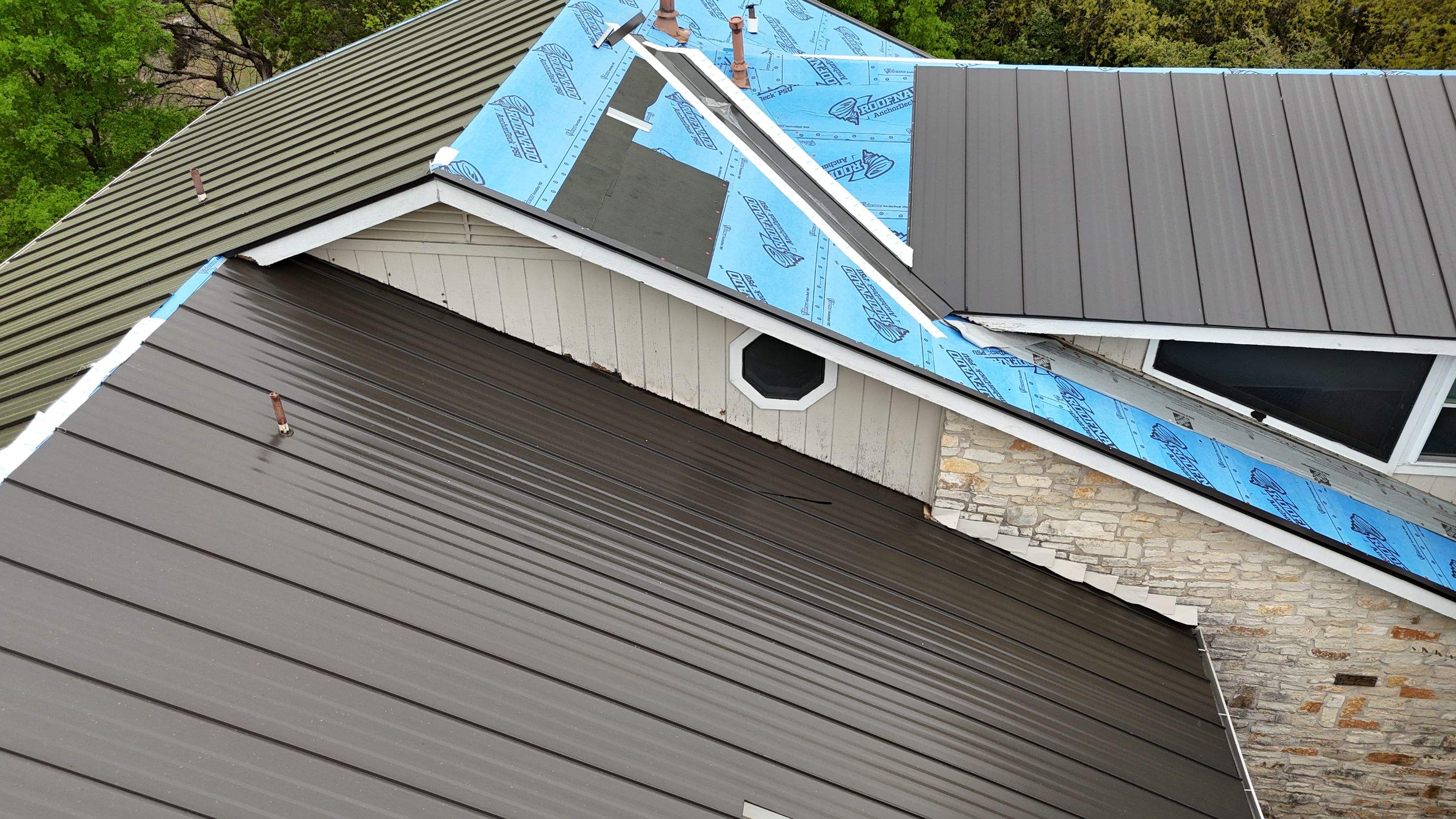 Dark Bronze - L&A Standing Seam with Striations by RoofsOnly.com