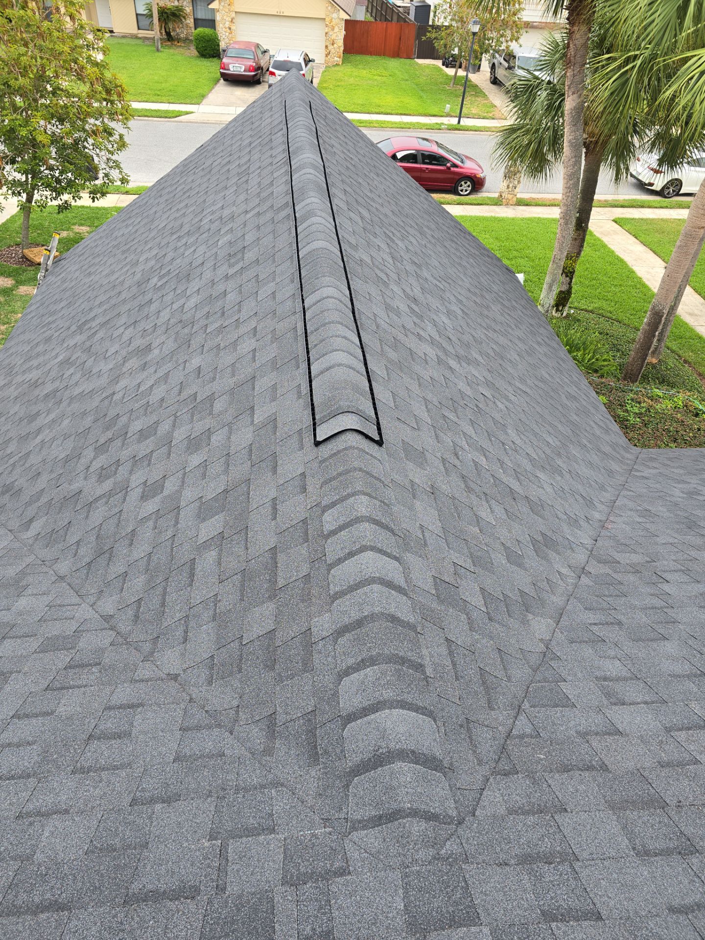 Asphalt Architectural Shingle Roof Replacement and Solar Integration in Longwood by Fortified Roofing Solutions Corp.