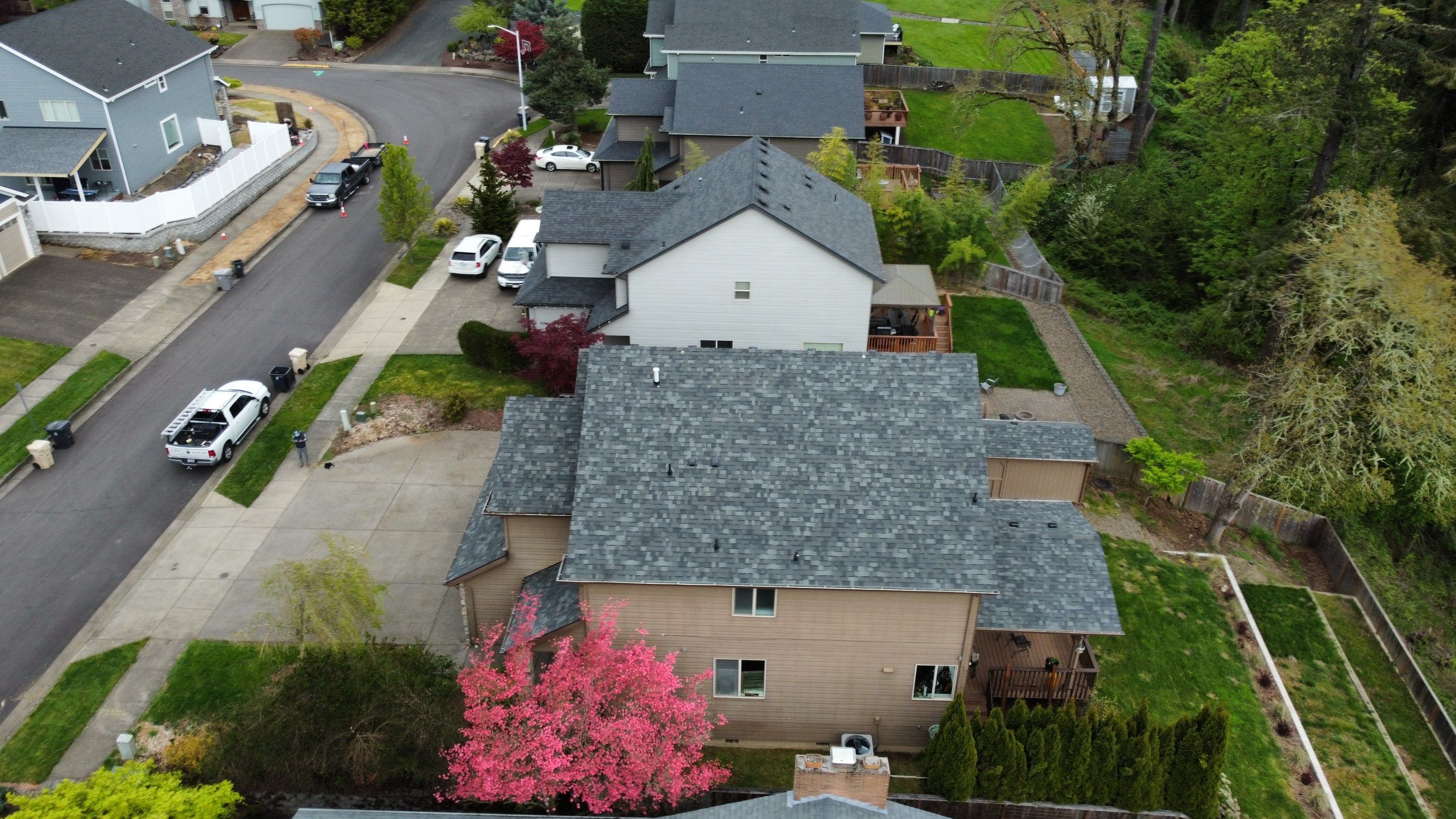 Residential Roofing Installation using Malarkey Vista AR Shingles (Color: Storm Grey) by Orezona Building & Roofing Company, Inc.