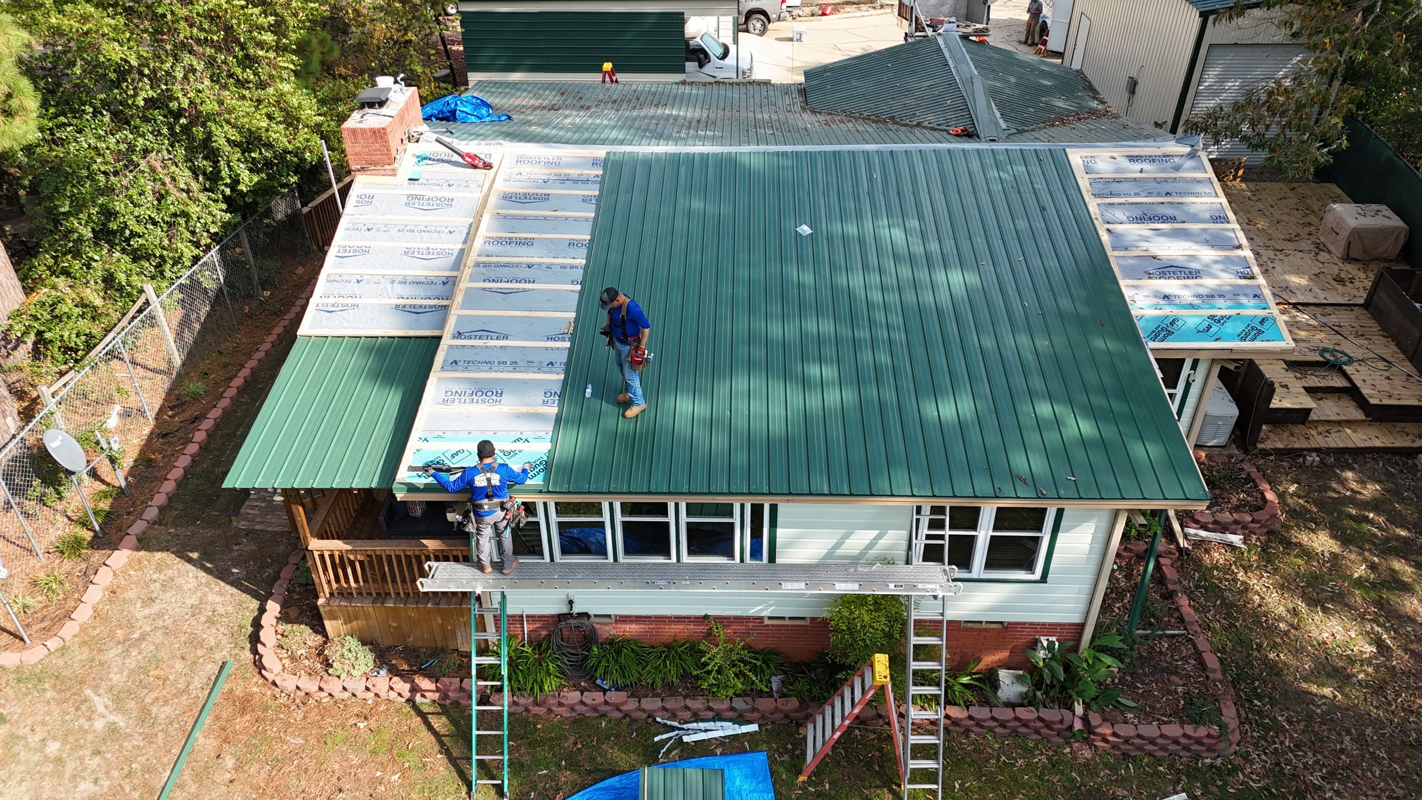 Residential Metal Roof Replacement using 26 Gauge Colored Panels by Hostetler Roofing