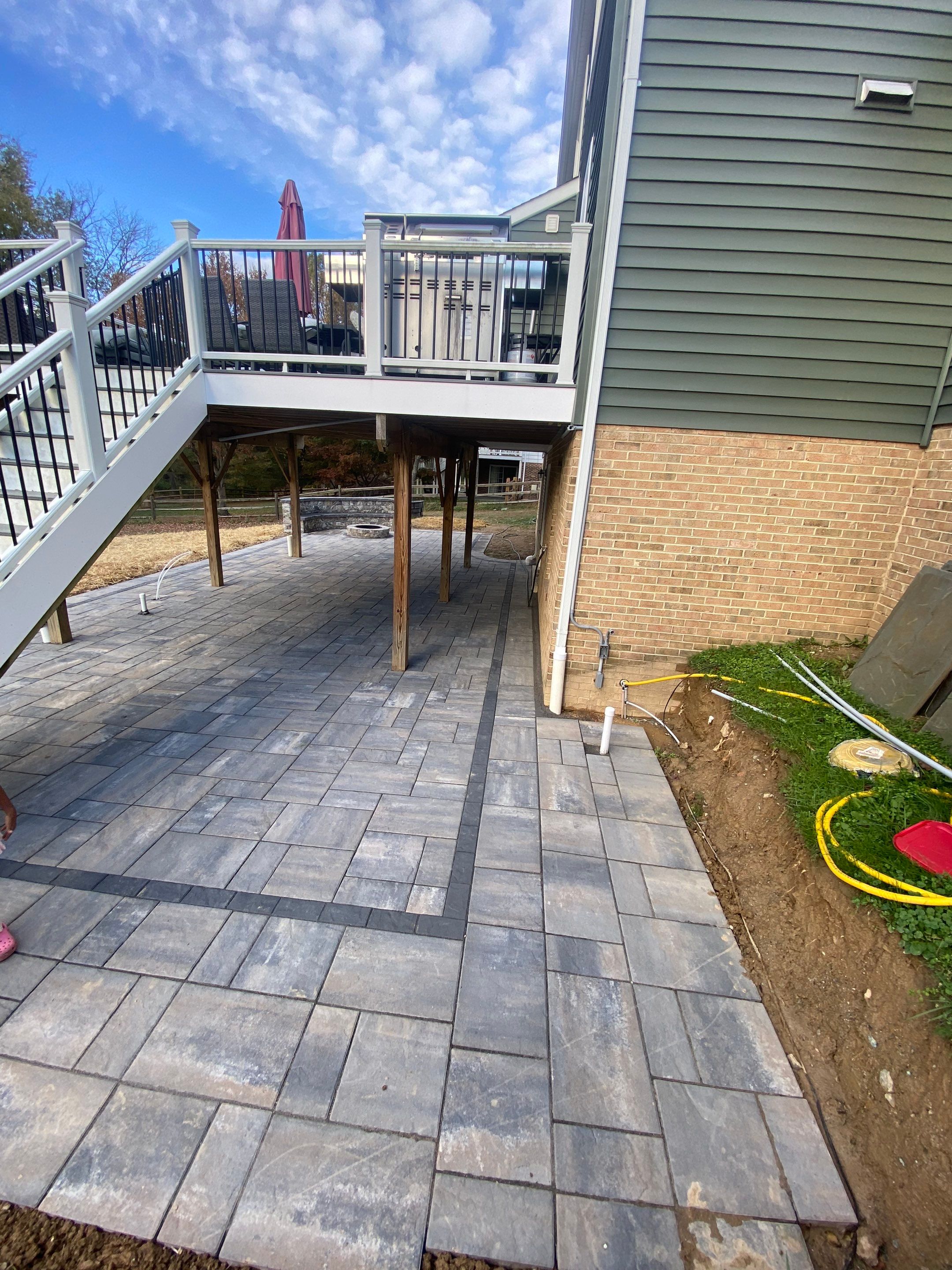 Backyard Transformation using Techo-Bloc Pavers by The Smet Companies, LLC