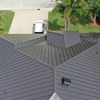 .032 Aluminum 1.5" Mechanical Seam Dark Bronze  by Total Roofing System The Metal Roof Experts