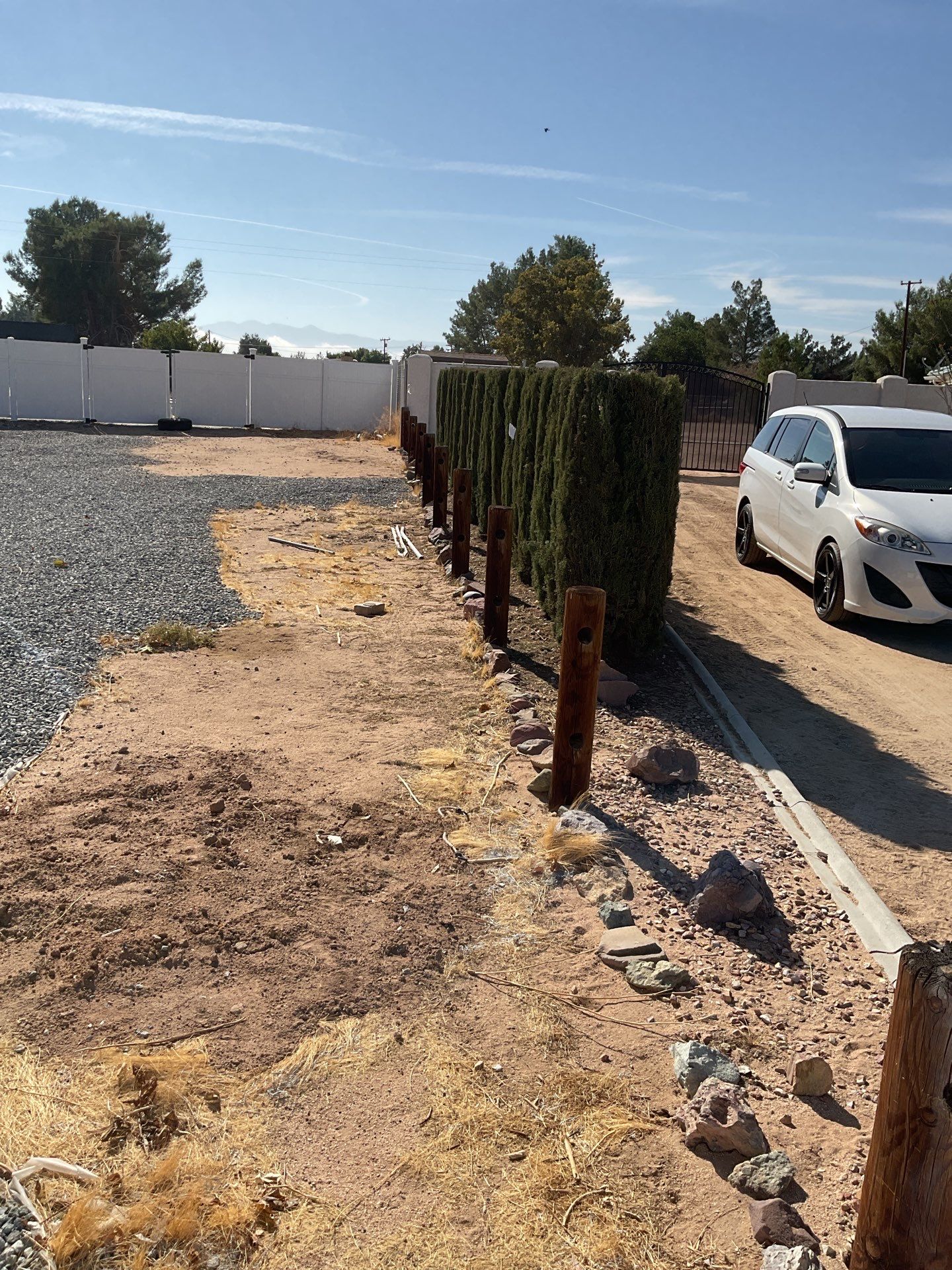 Fence Installation using Ranch Style Vinyl by Fence Guys Inc. 