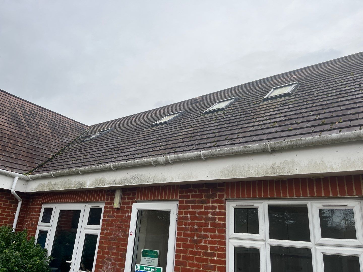 Large Care Home Roof Clean using Mosmatic FSC and Biocide by Ges Exterior Cleaning ltd