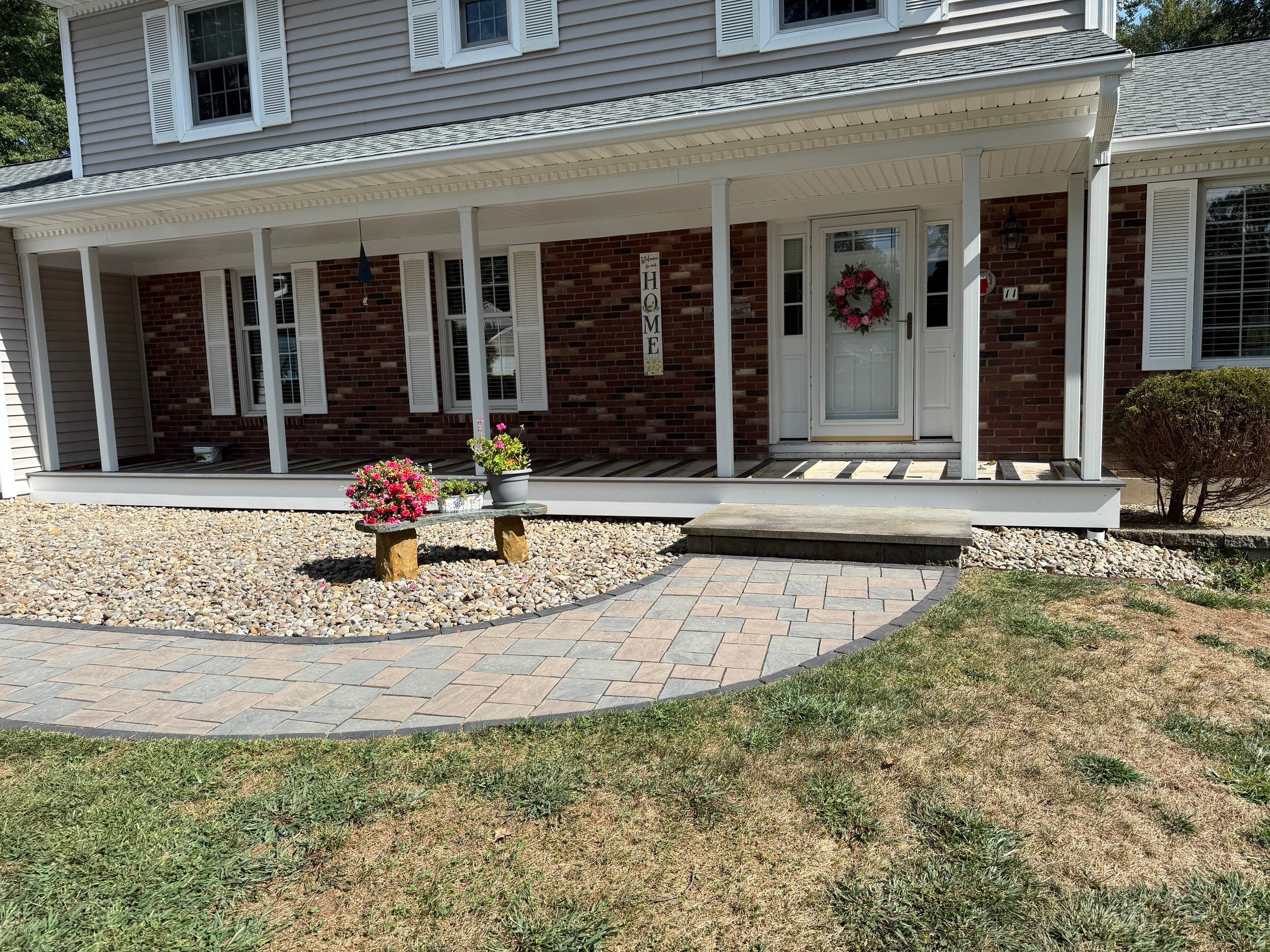 Replacement of front and back decks using Trex Lineage Island mist and Trex Lineage Rainier by DiGiorgi Roofing and Siding Inc