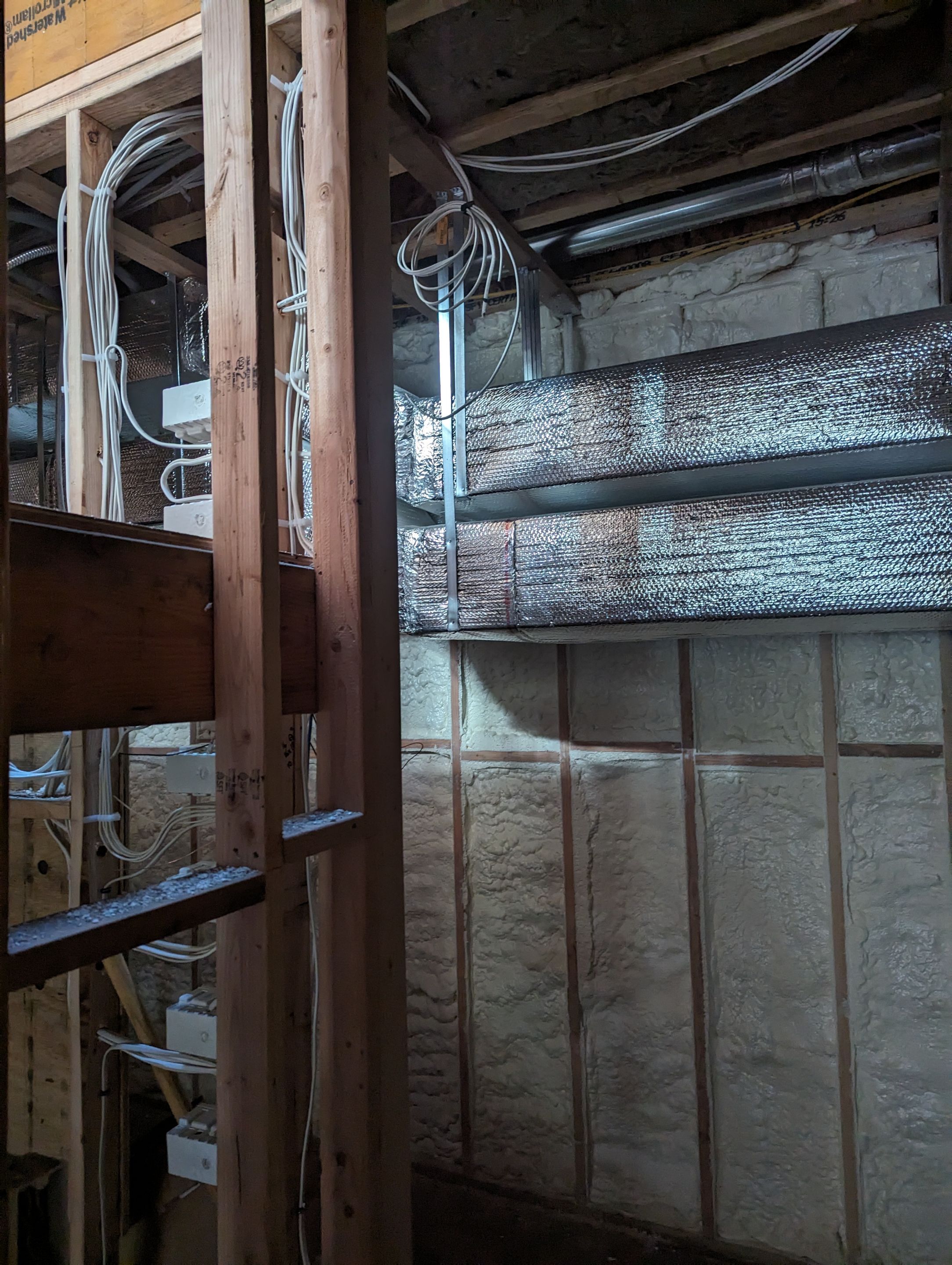 New Home Construction using open cell spray foam by NYS Foam & Energy