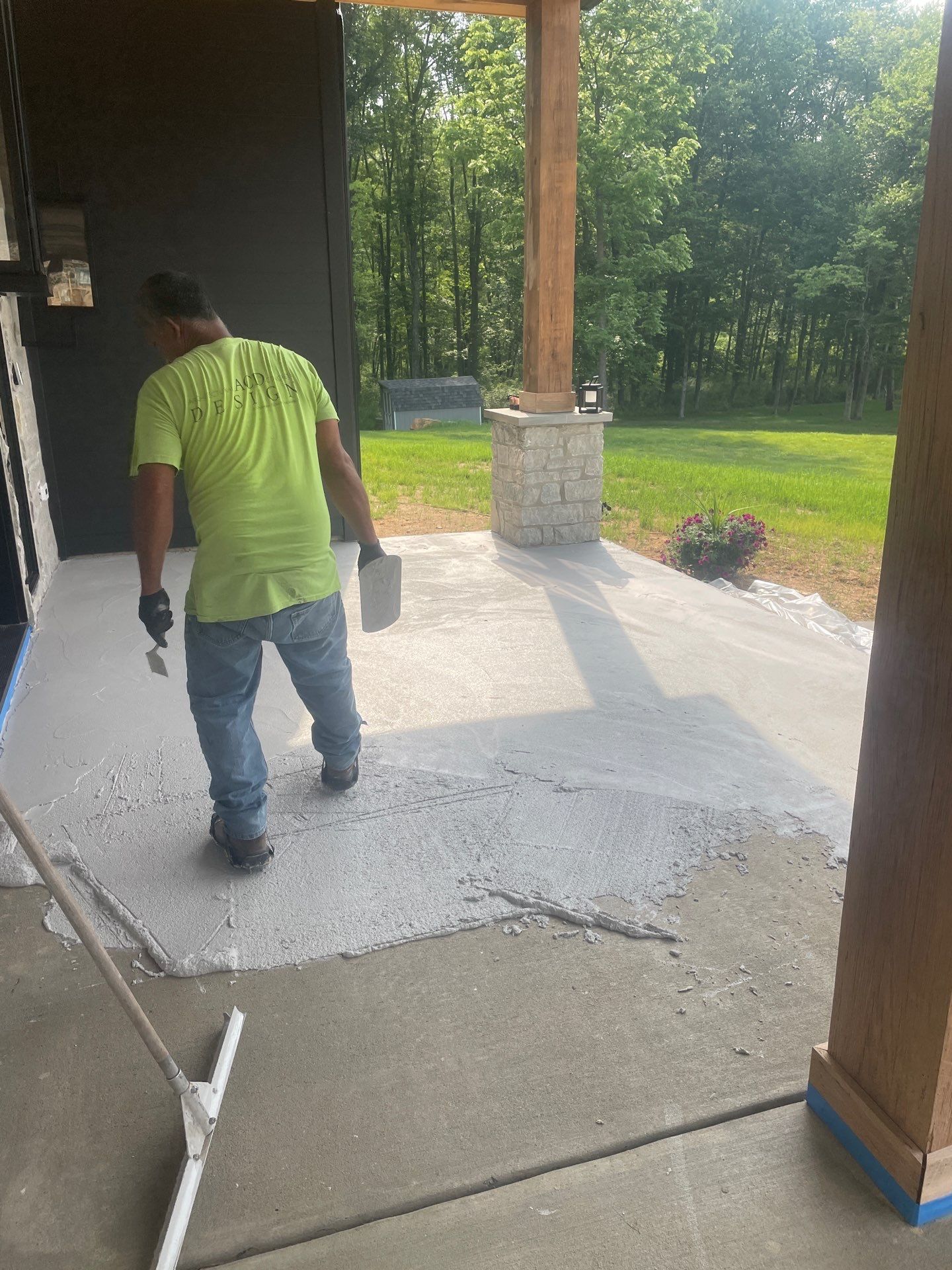 Stamped Overlay Patio  by Architectural Concrete Design