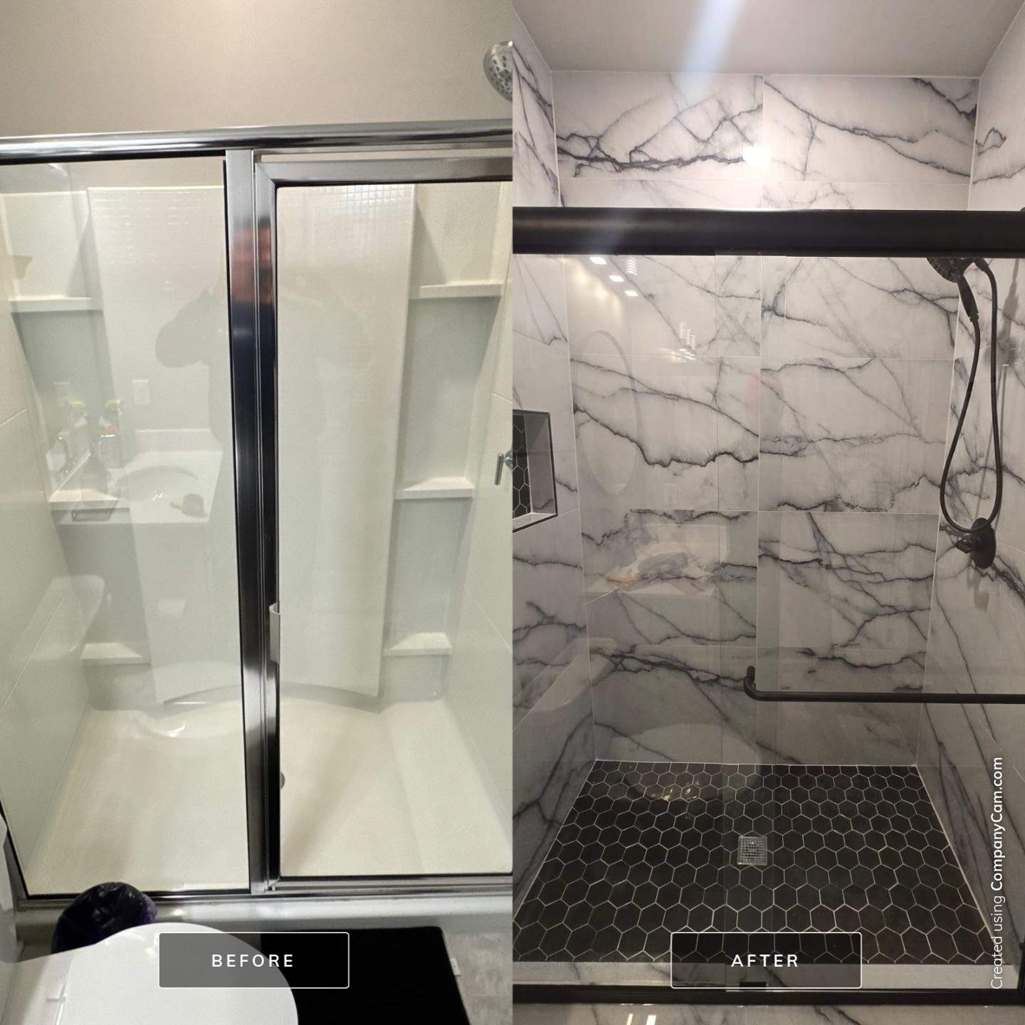 Tub to walk-in shower conversion by Prudencio
