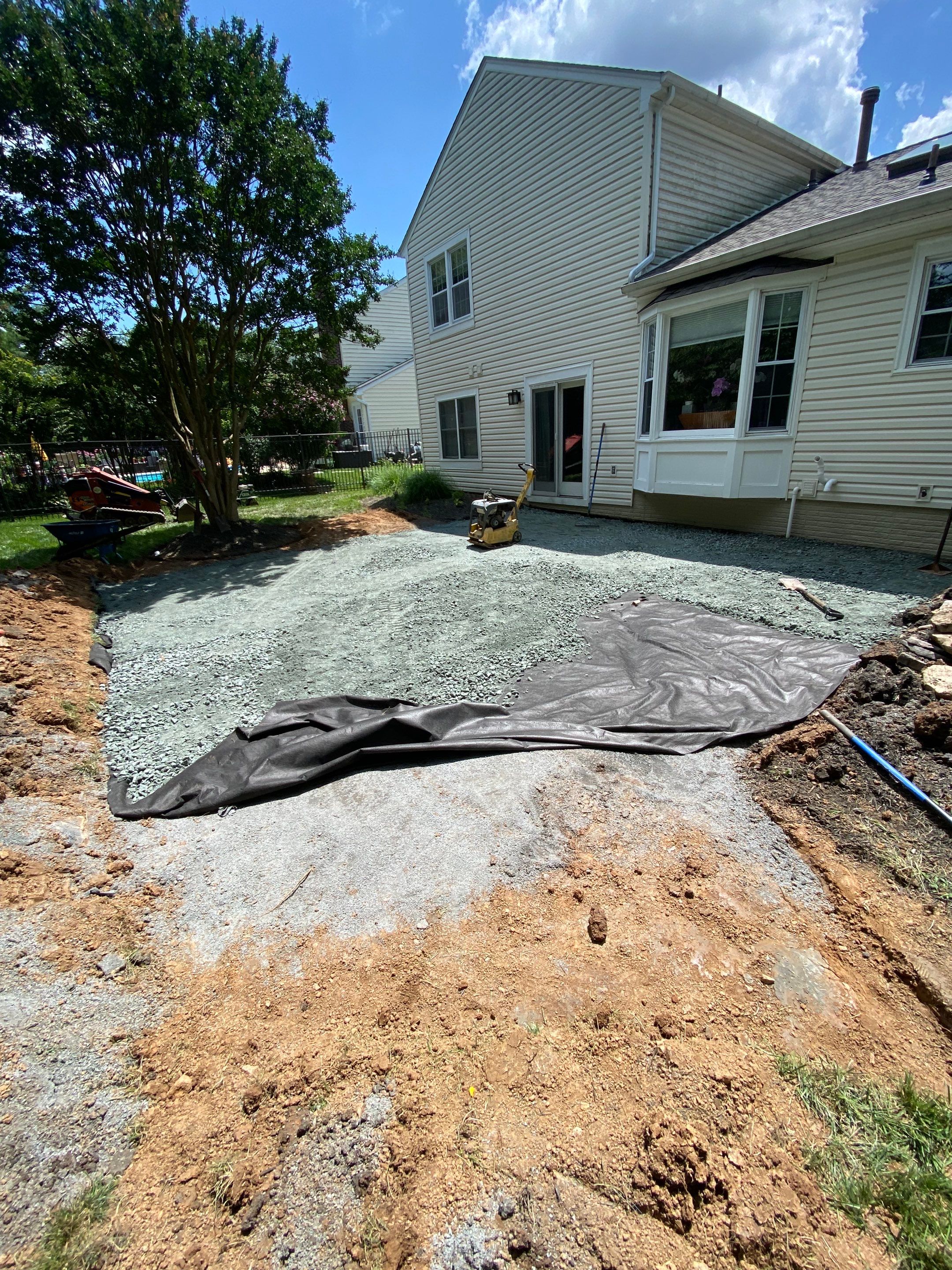 Backyard Transformation using Techo-Bloc Pavers by The Smet Companies, LLC