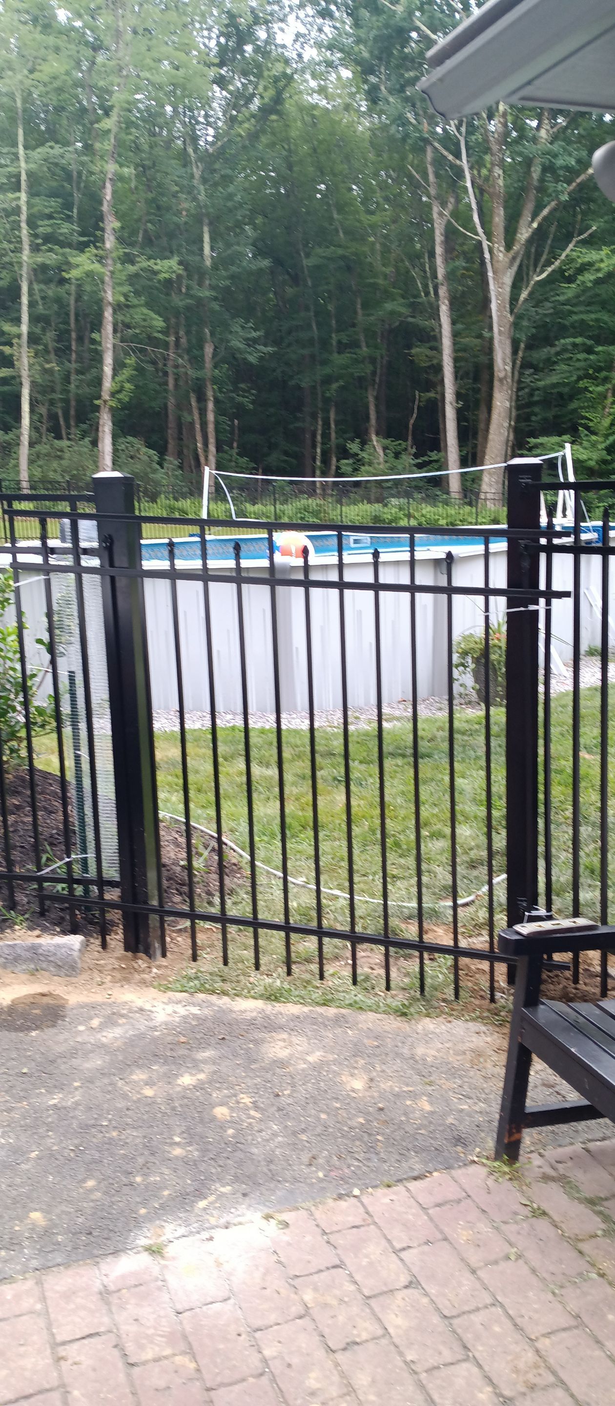 New 5' Tall Aluminum fence with matching arched gates, Black by DiGiorgi Roofing and Siding Inc