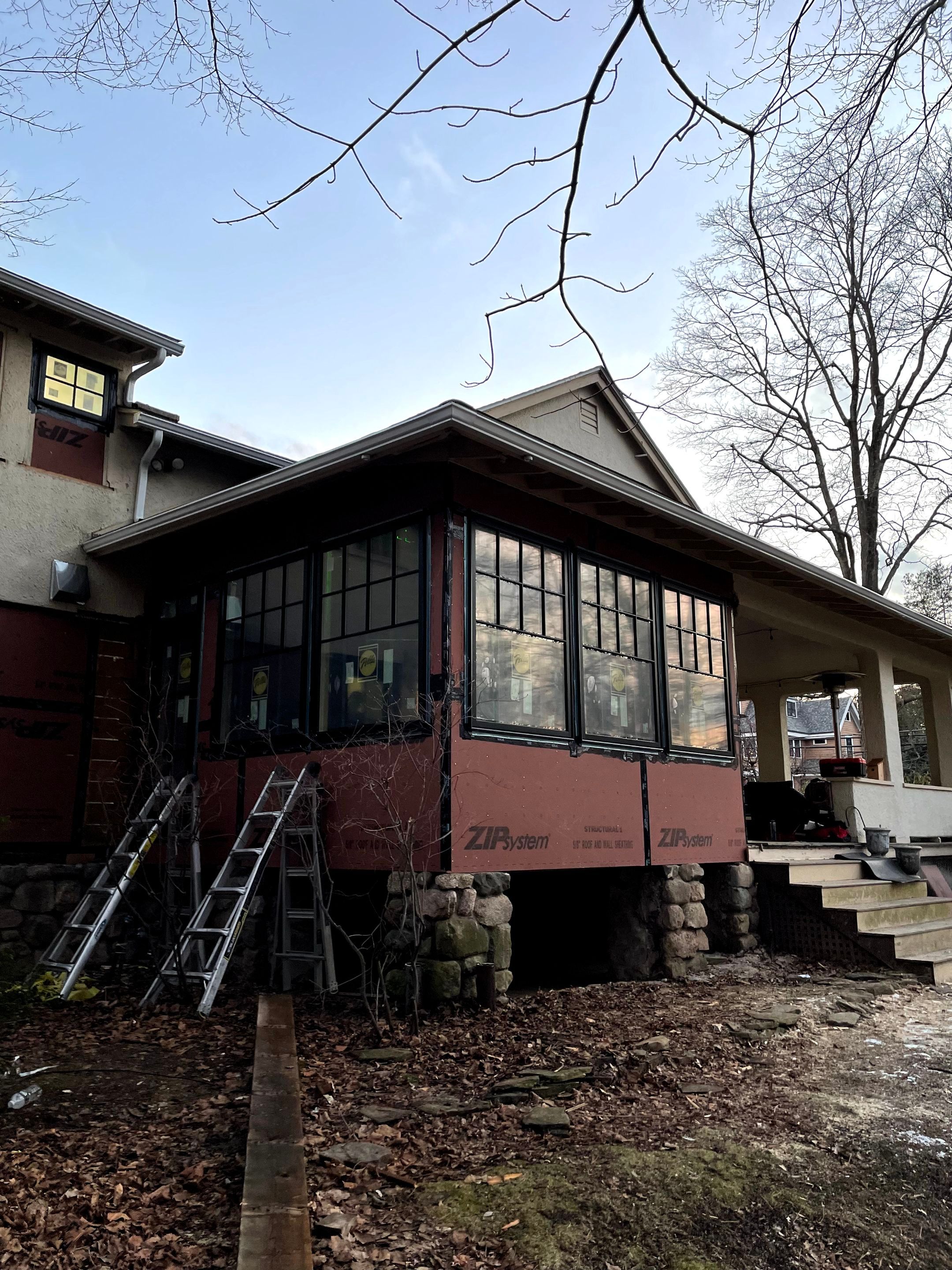 In progress: Exterior renovation in Wellesley MA by UBrothers Construction