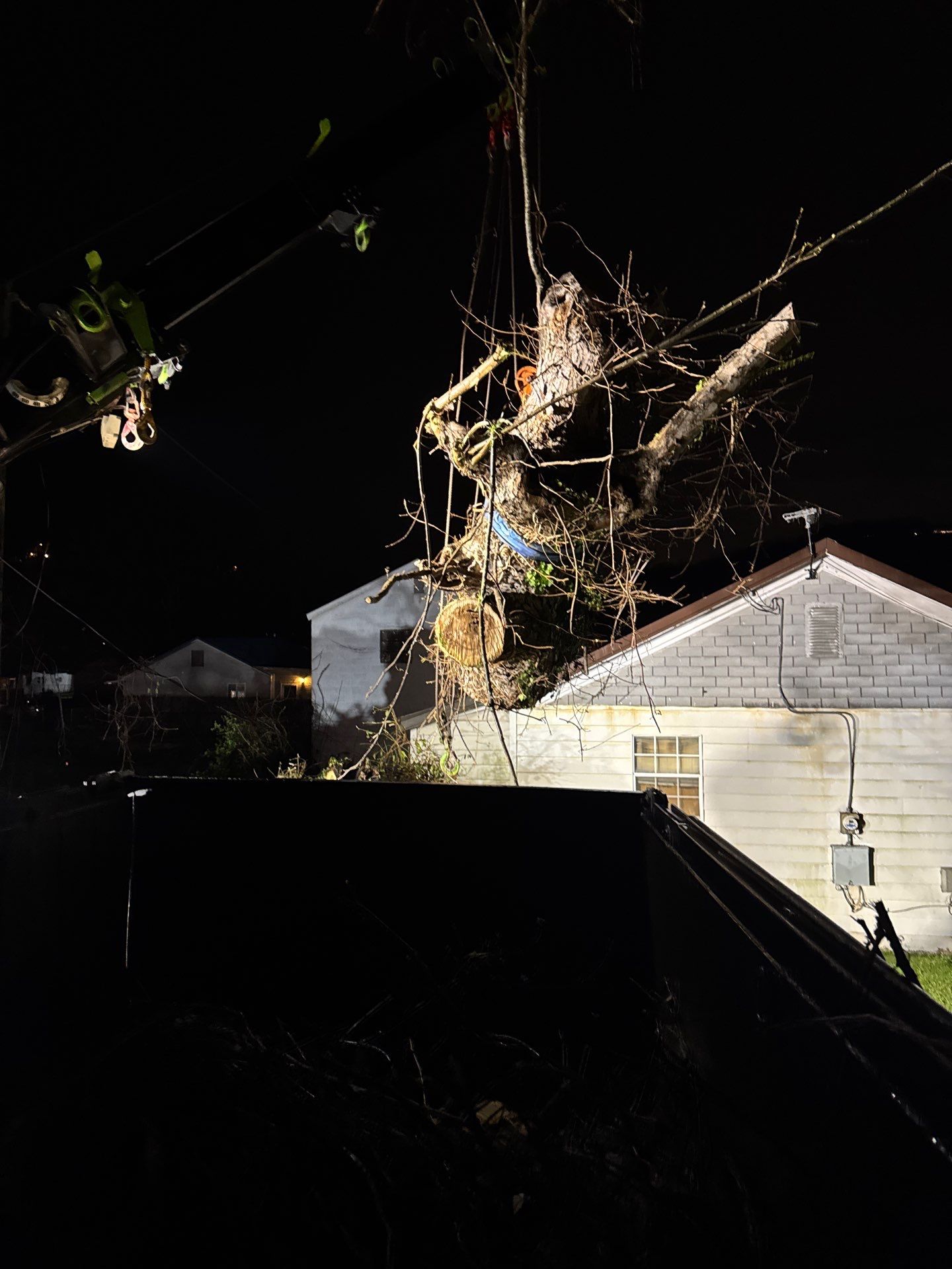 Project in Nitro, WV Rotator Crane Lifts Tree Off House | Nitro WV • One Wrong Move Job | Rotator Crane Tree Removal • Heavy Rescue Tree Job | Nitro WV • Extreme Tree Removal Over Home | Nitro WV by Jones Empire LLC