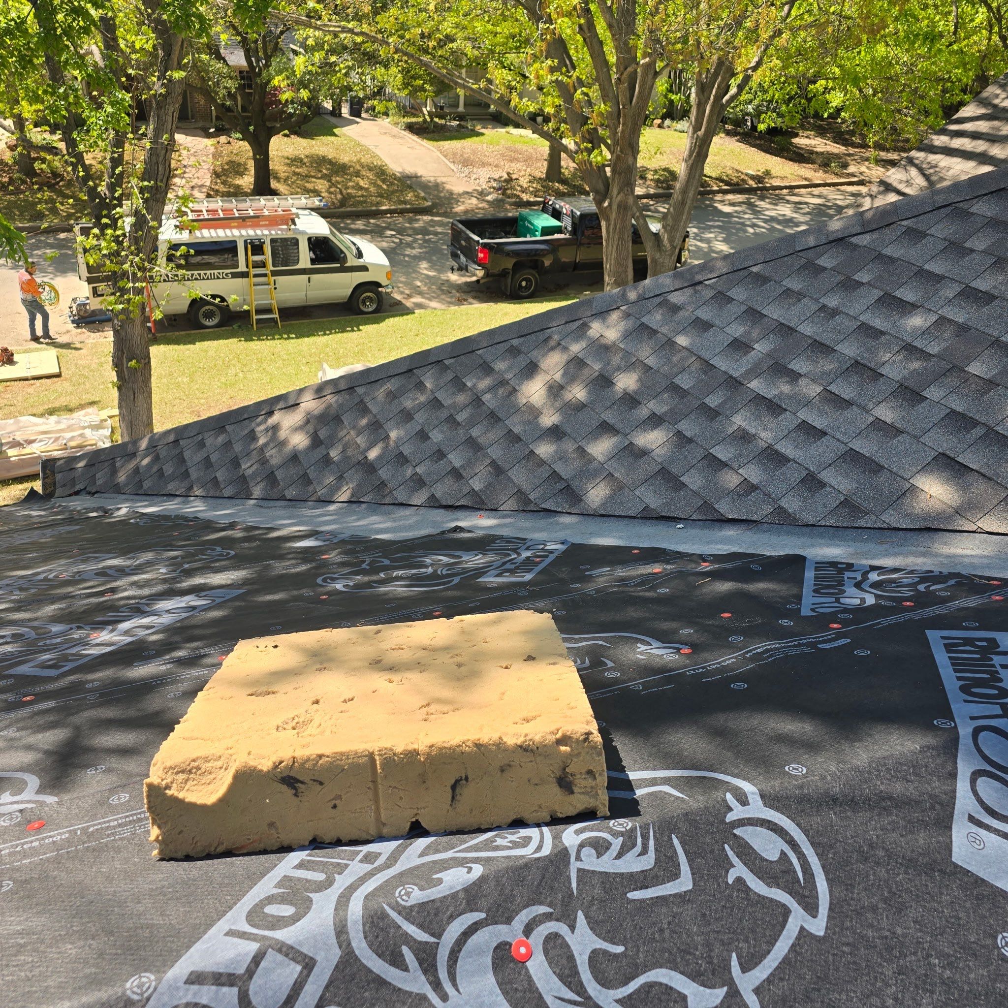 Home Addition Roof Install in Progress by Harvey Roofing & Construction