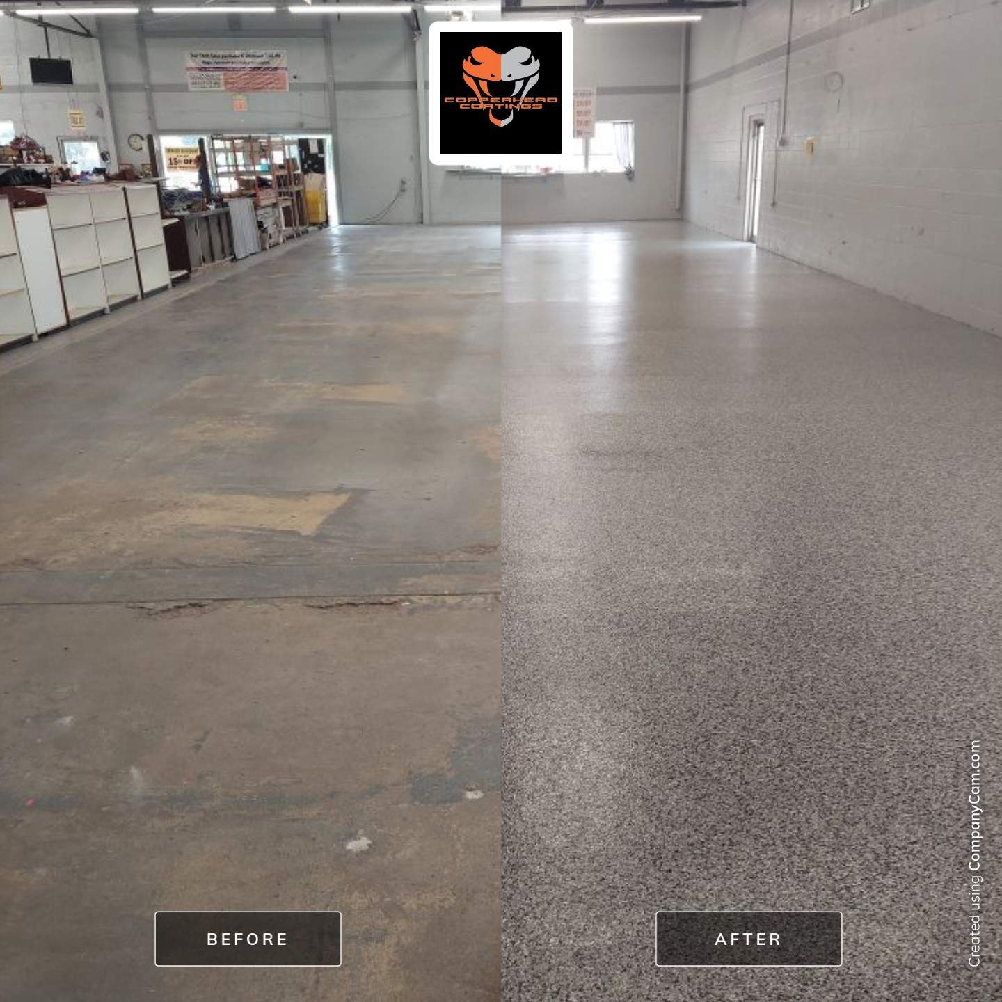 Interior Concrete Coating with Domino & Inlay by Copperhead Coatings