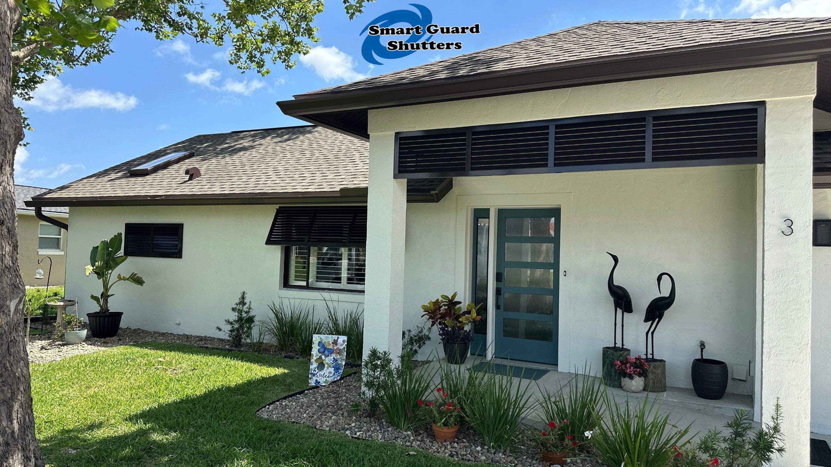 Decorative Bahamas & Colonial Shutters in Grey Brown by Smart Guard Shutters