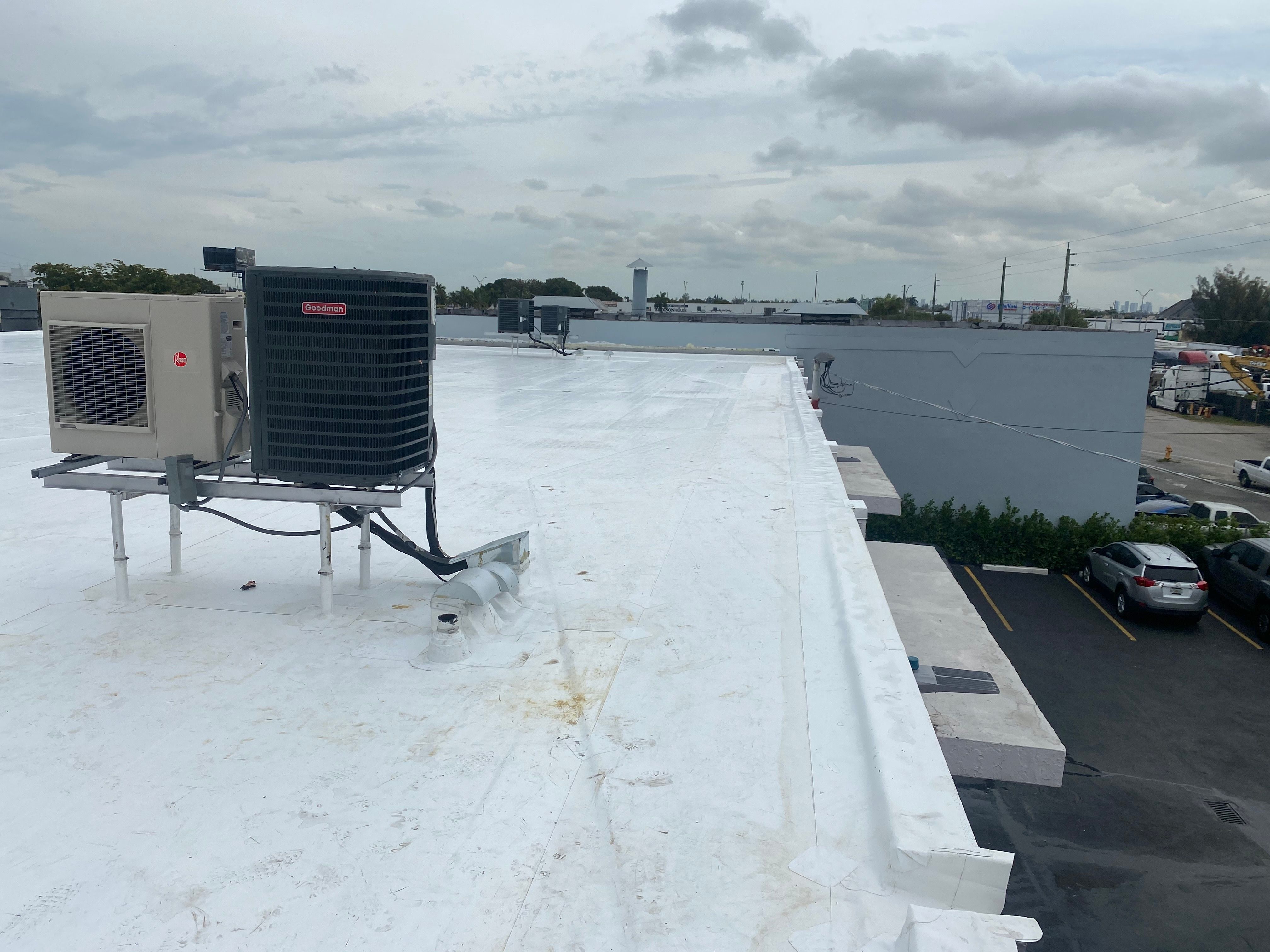 Commercial TPO Flat Roof Installation for Doral Industrial Building by AJF ROOFING INC