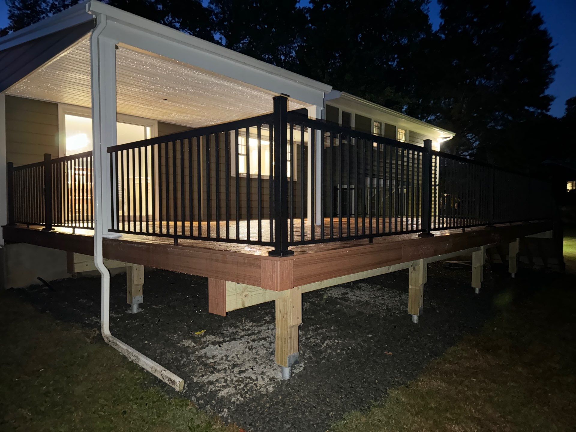 New Deck using Trex Tiki Torch  by deck guardian