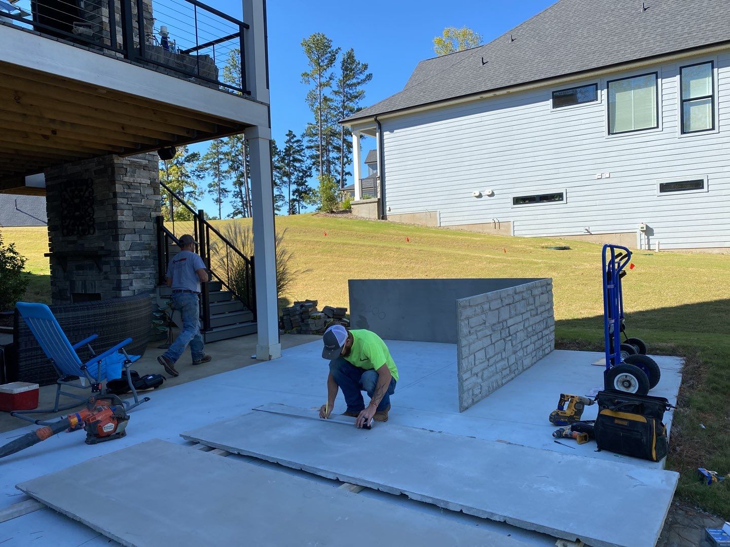 Outdoor Kitchen on Lake Keowee by Xtreme Concrete Services