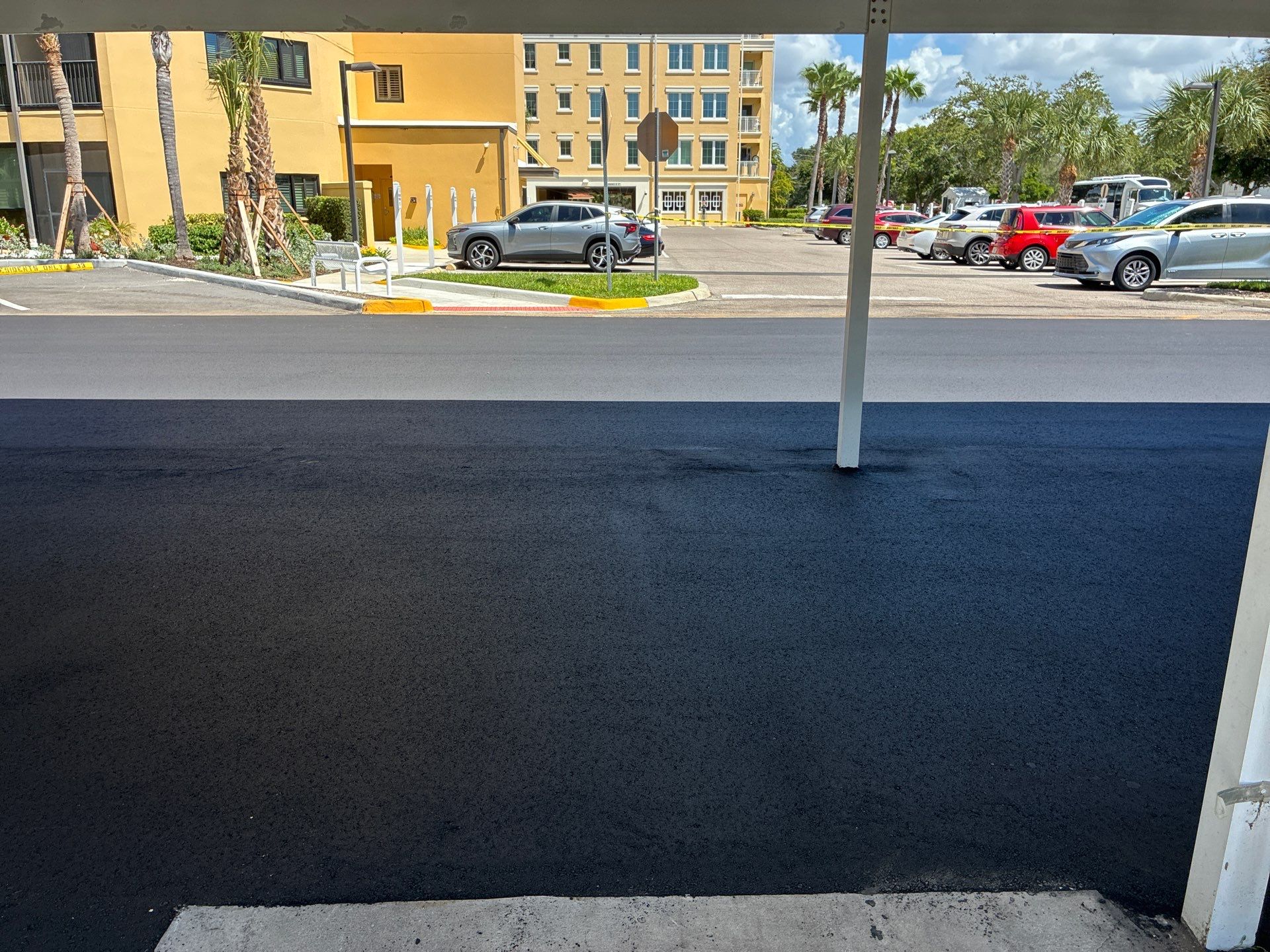 Comprehensive Parking Lot Mill and Overlay with Custom Line Striping in Venice by Everline Coatings & Services - Southwest FL