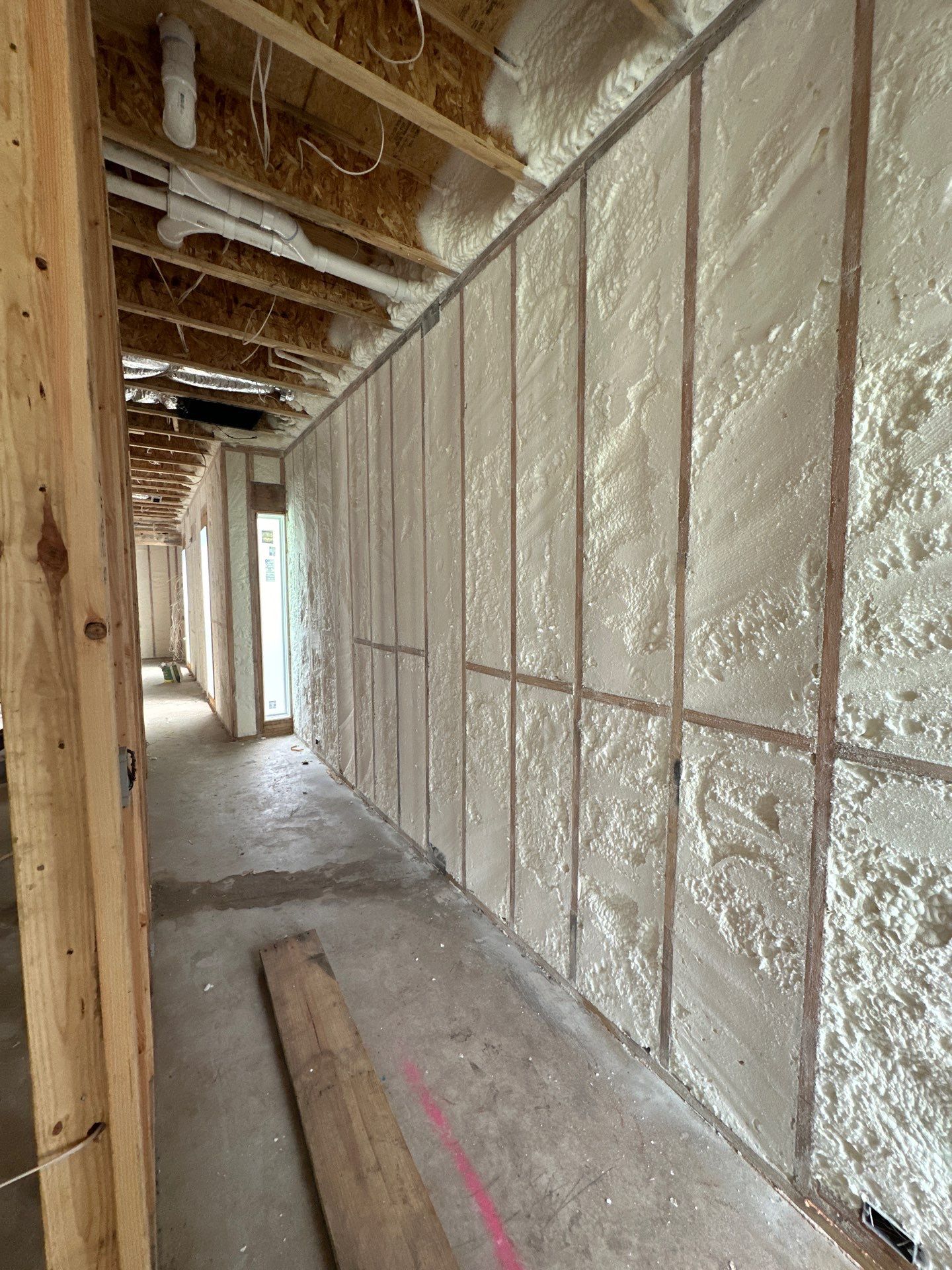 Open cell spray foam job completed at this beautiful custom home in Dallas TX by Apex Insulation Solutions