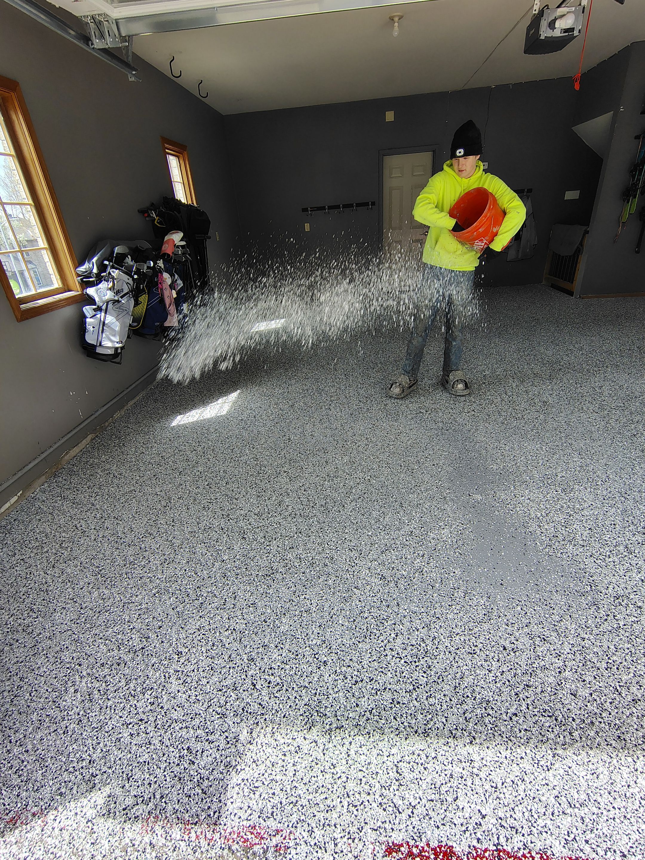 Garage Floor Concrete Coating and Crack Repair in Sioux Falls by Select Painting, Coatings & Garage Cabinets