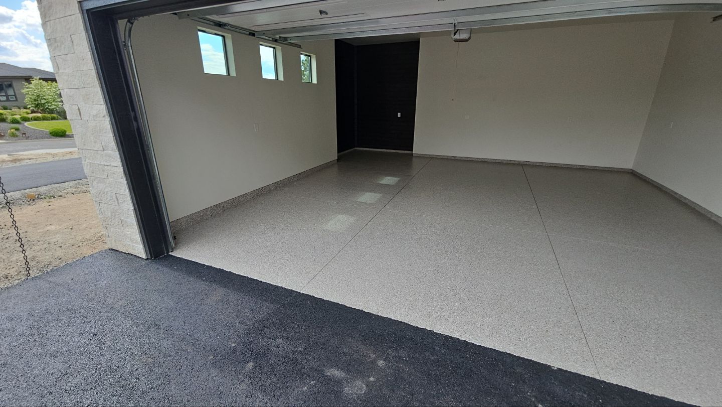 Garage Transformation using Claystone Hybrid by Croc Coatings, LLC